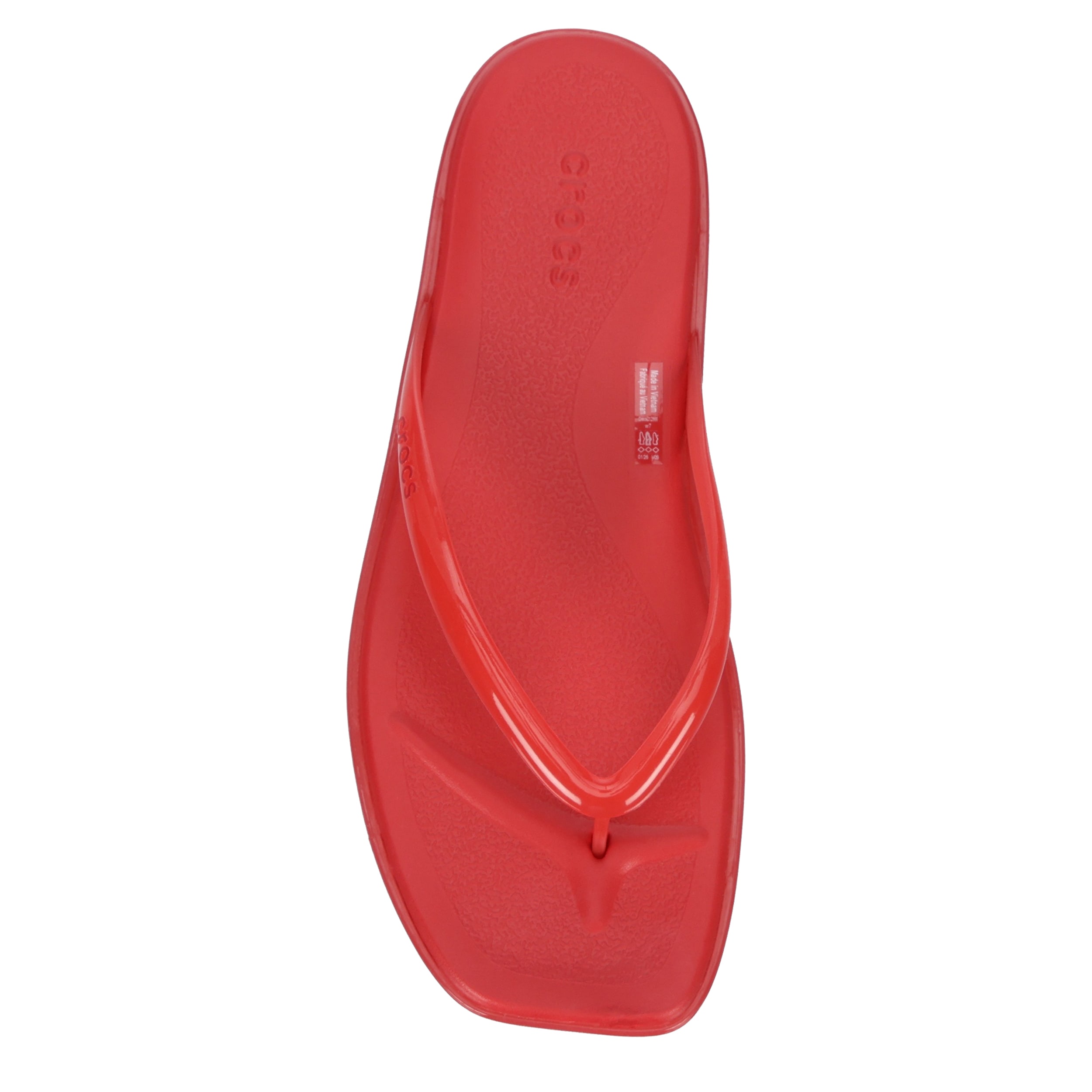 CROCS-WOMENS MIAMI JELLY FLIP SANDAL-RED & 