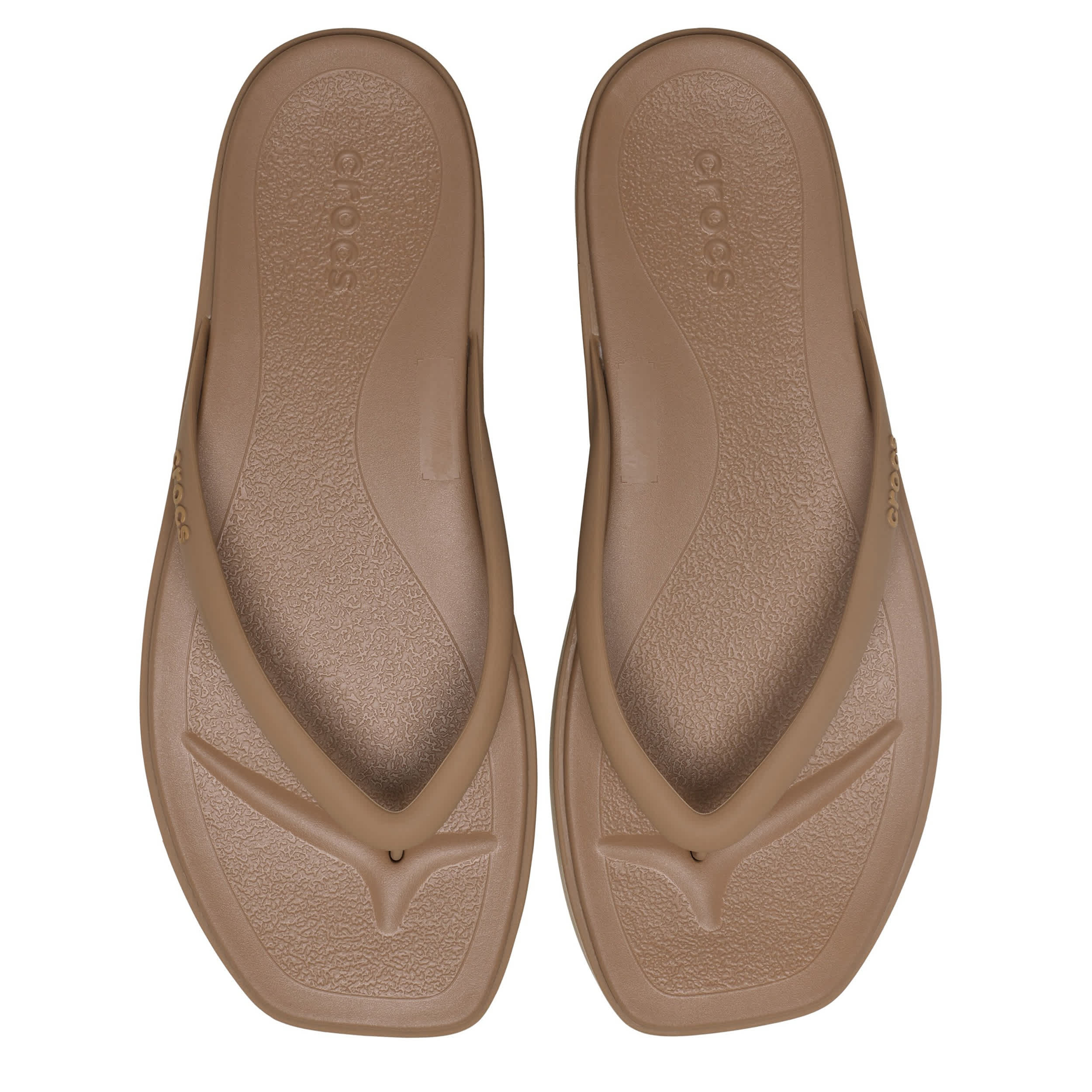 CROCS-WOMENS MIAMI FLATFORM SANDAL-LATTE & 