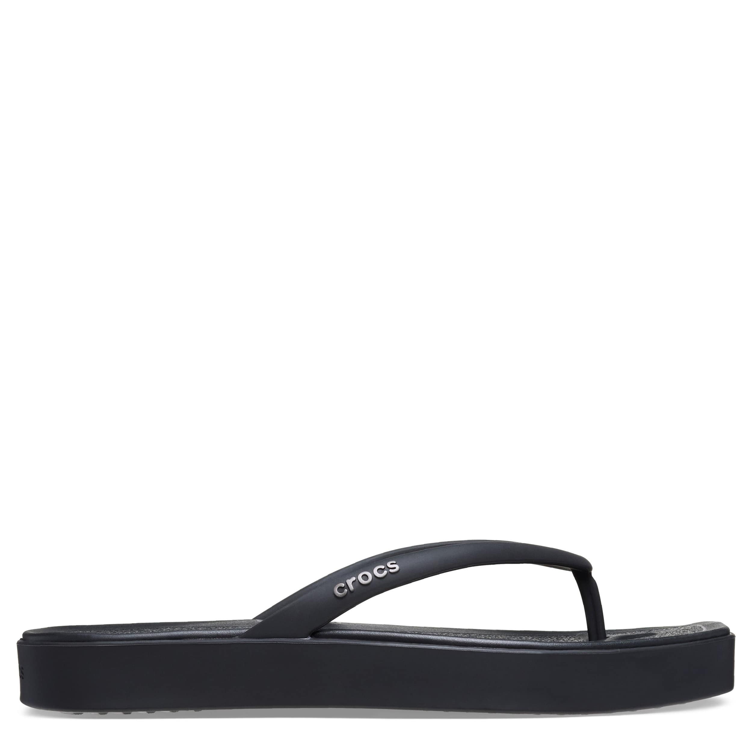CROCS-WOMENS MIAMI FLATFORM SANDAL-BLACK & 