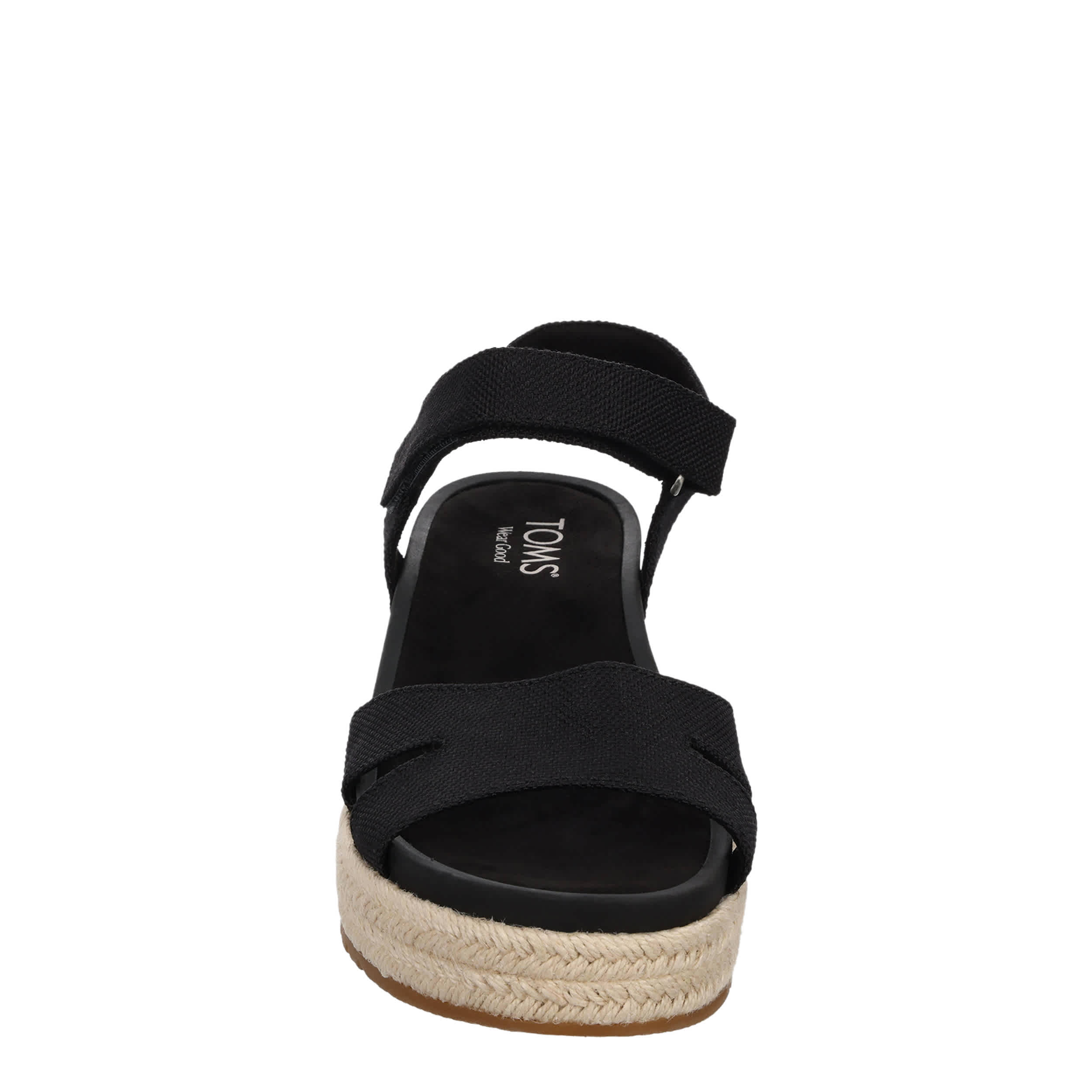 TOMS-WOMENS ALANA WEDGE SANDAL-BLACK & 