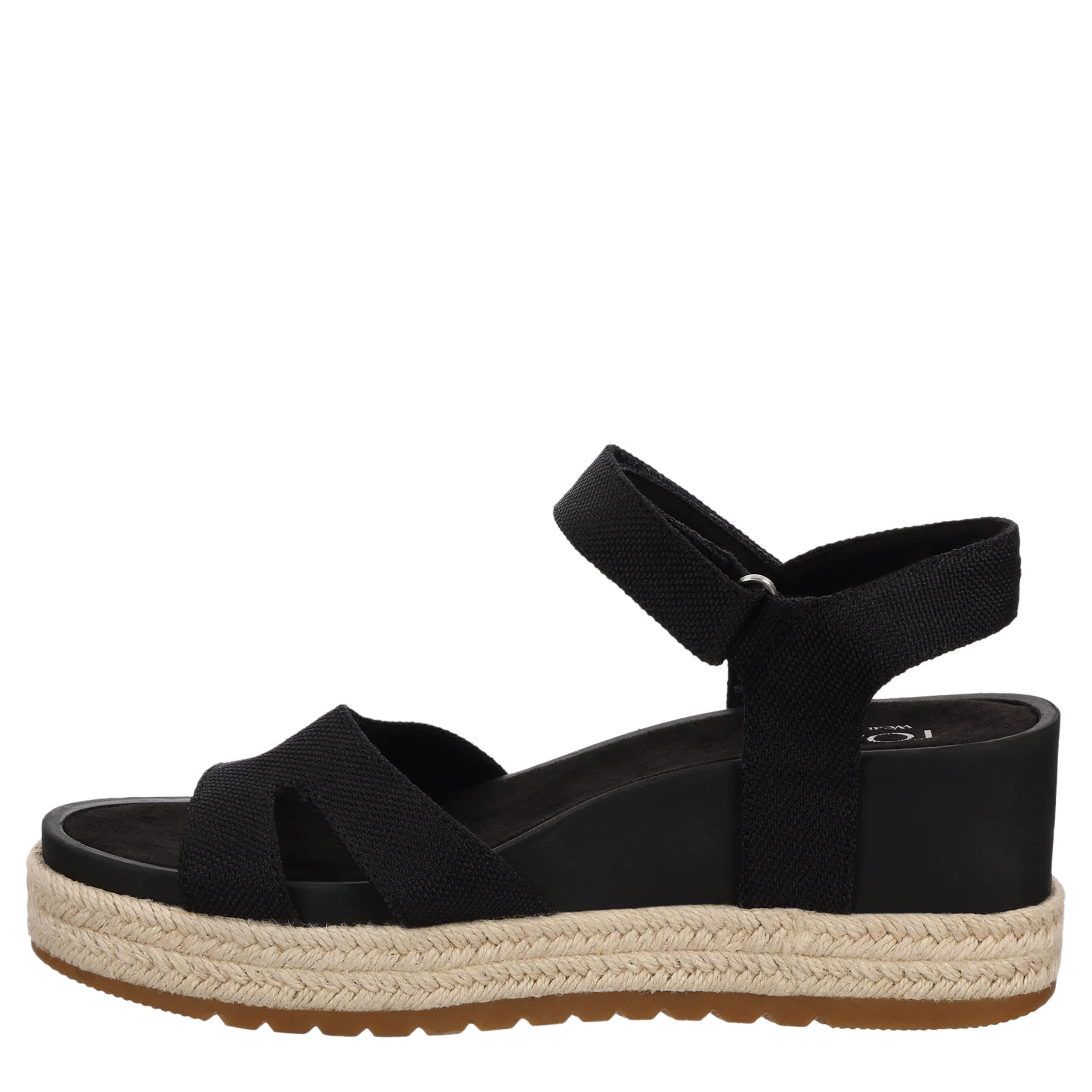 TOMS-WOMENS ALANA WEDGE SANDAL-BLACK & 