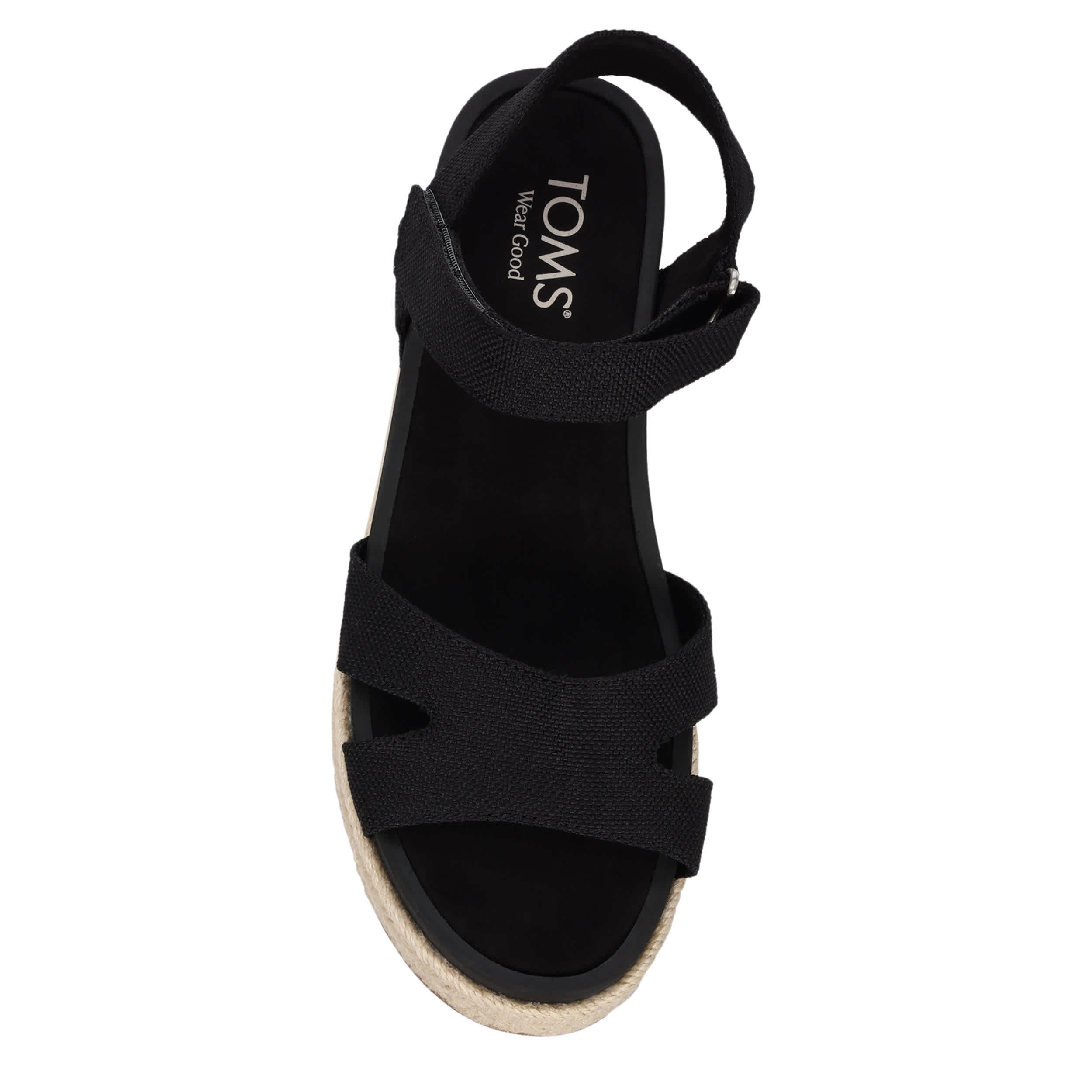 TOMS-WOMENS ALANA WEDGE SANDAL-BLACK & 