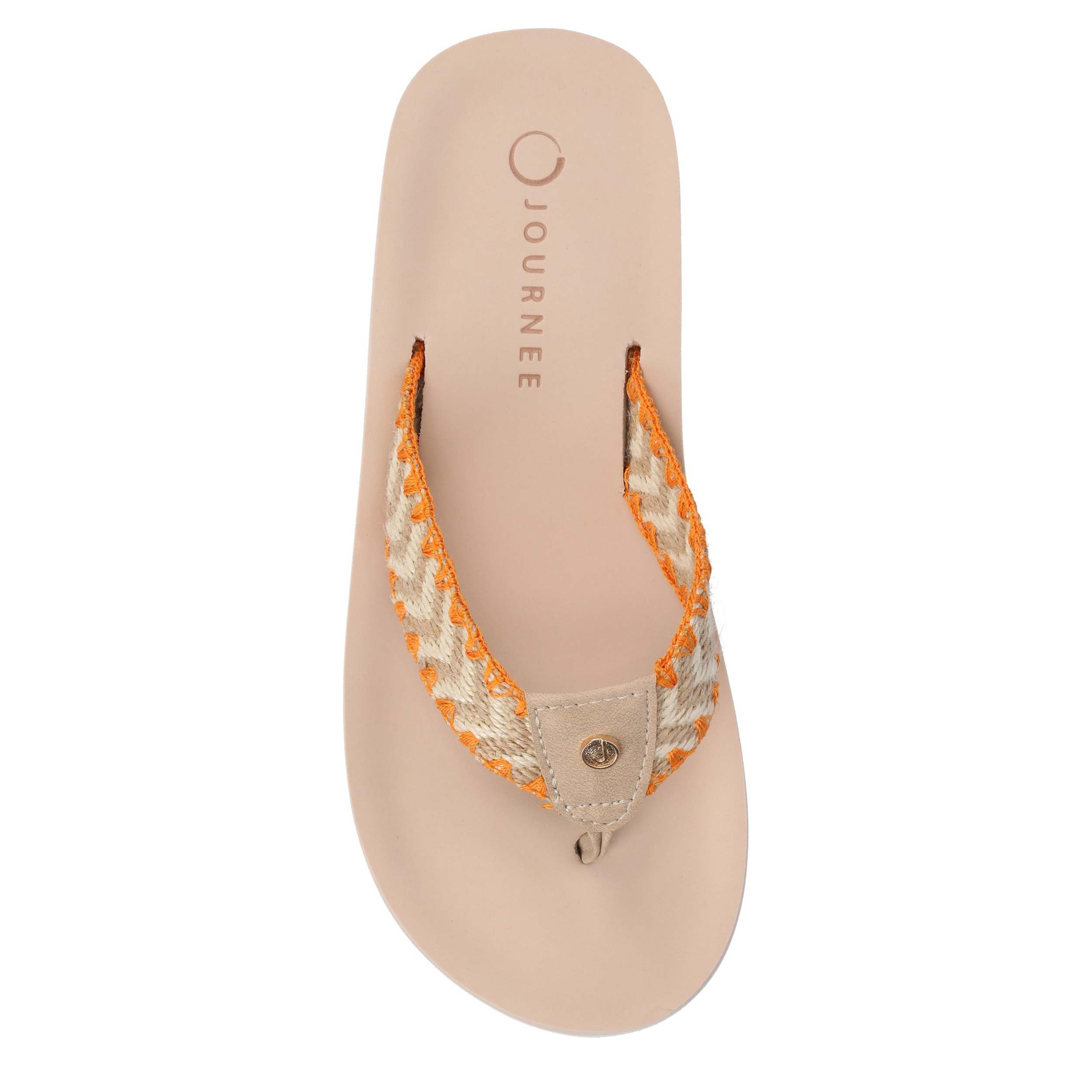 JOURNEE COLLECTION-WOMENS ELODDIE FLIP FLOP SANDAL-TAN & 