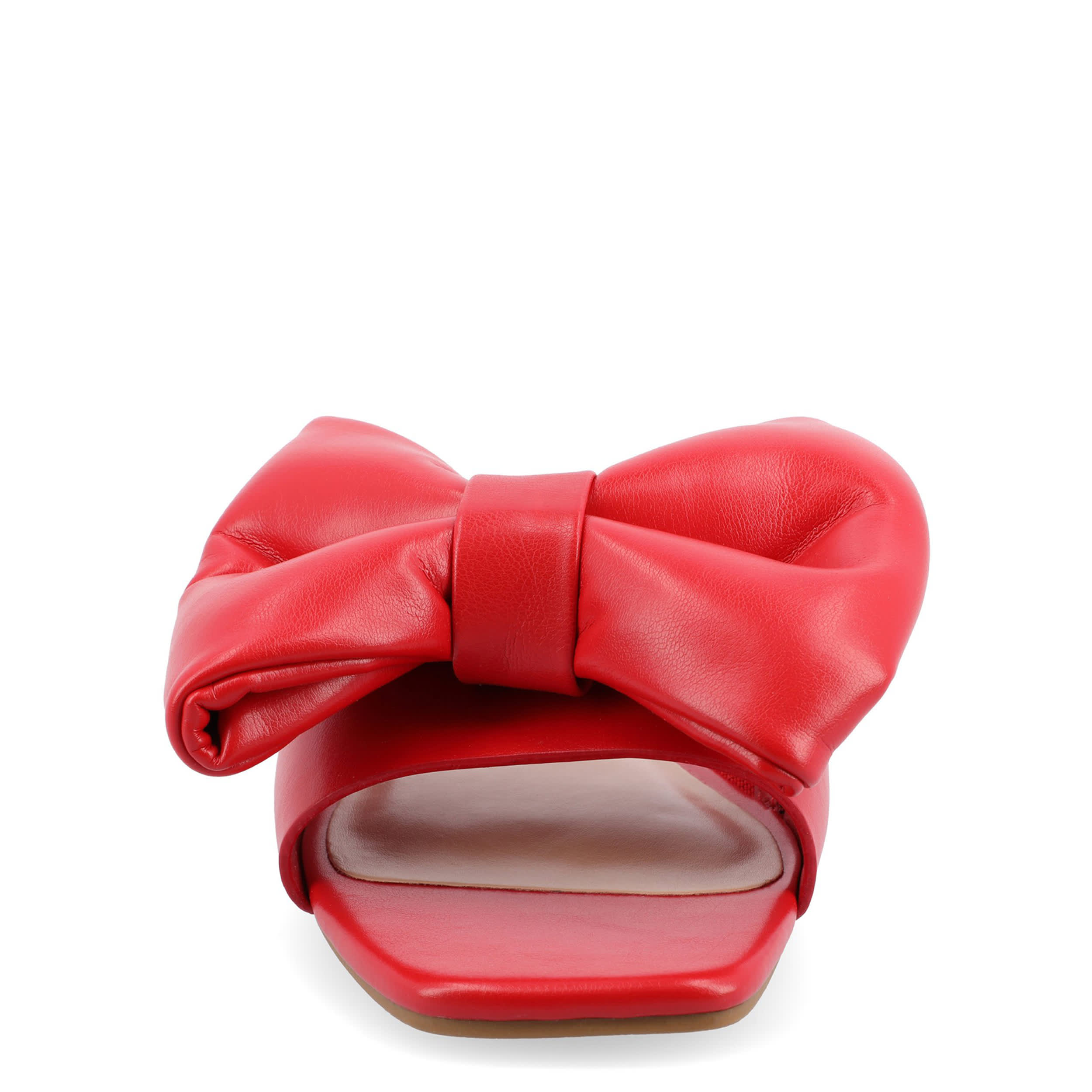 JOURNEE COLLECTION-WOMENS FAYRE SLIP ON SANDAL-RED & 