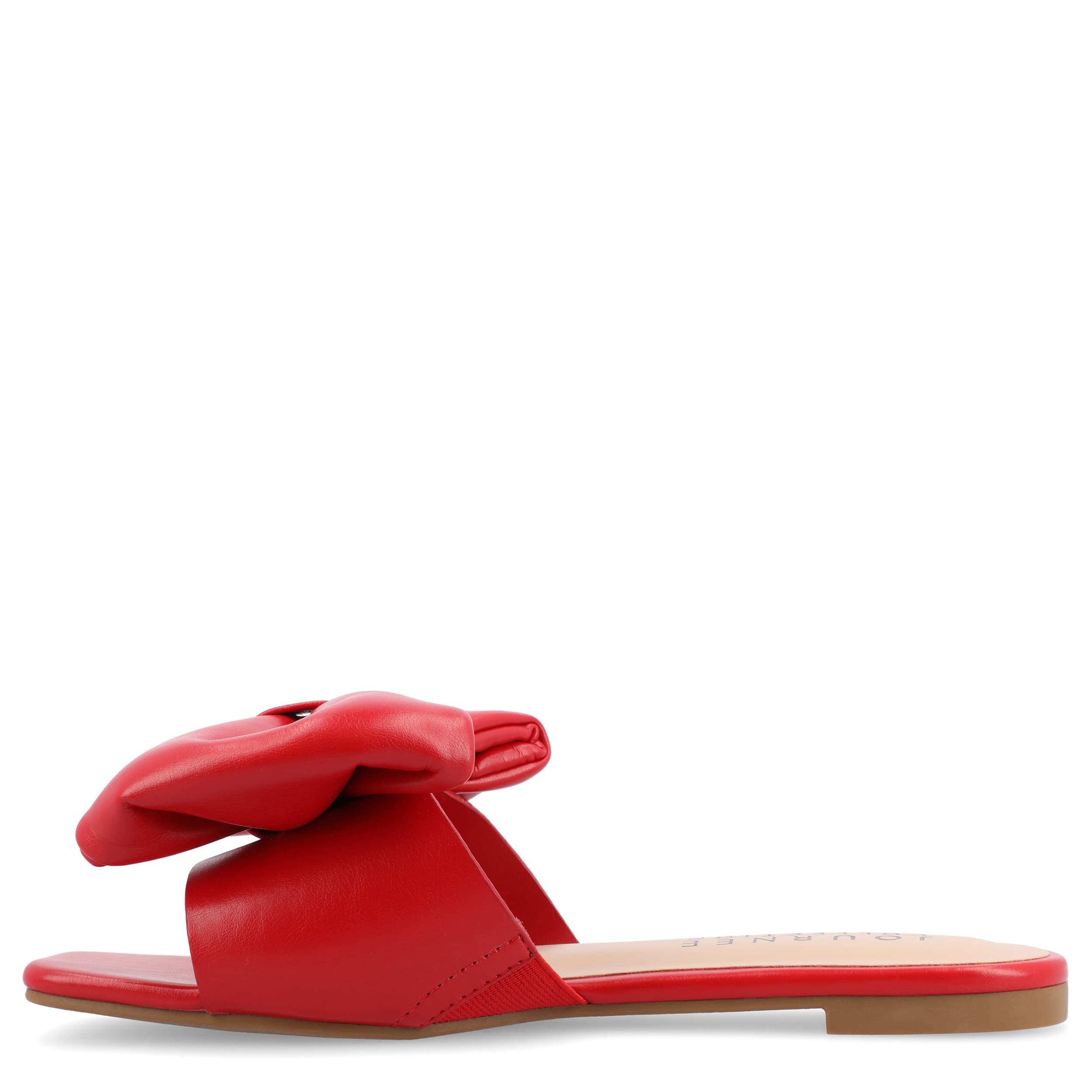 JOURNEE COLLECTION-WOMENS FAYRE SLIP ON SANDAL-RED & 