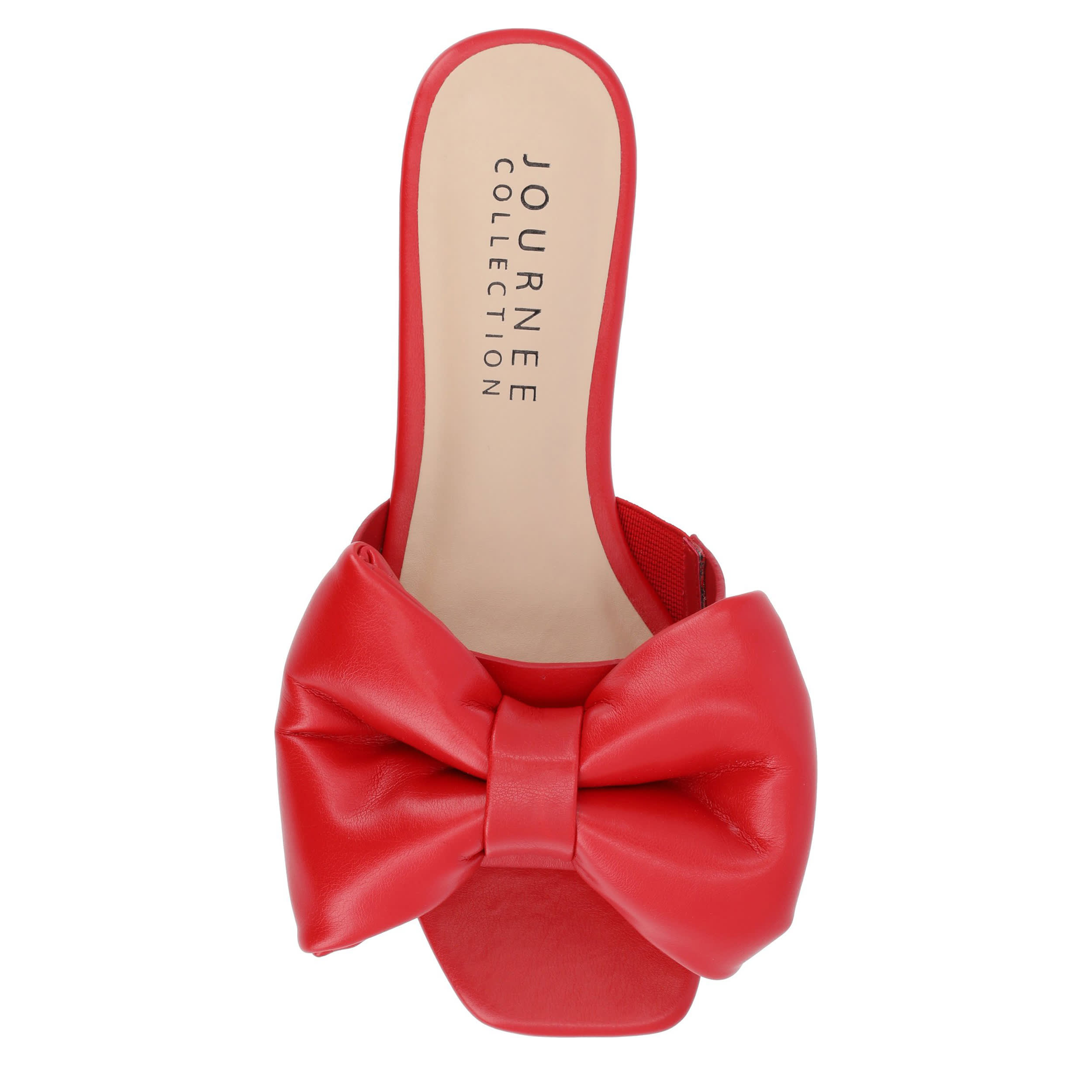 JOURNEE COLLECTION-WOMENS FAYRE SLIP ON SANDAL-RED & 