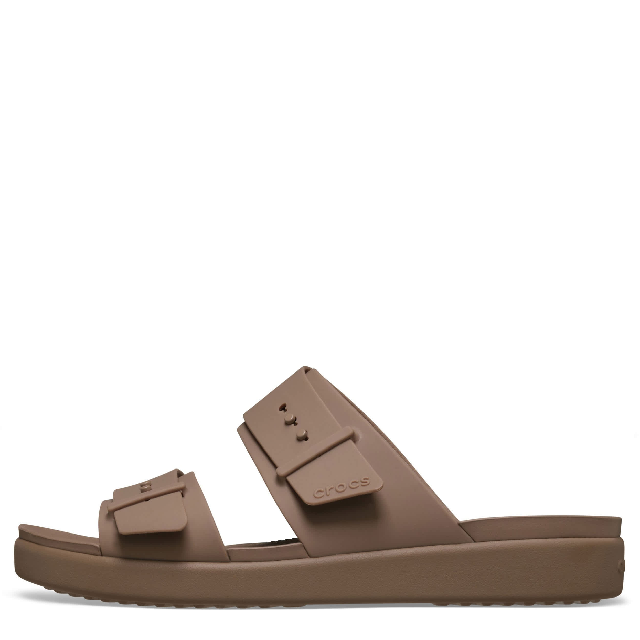 CROCS-WOMENS BROOKLYN BUCKLE LOW LOW SANDAL-LATTE & 