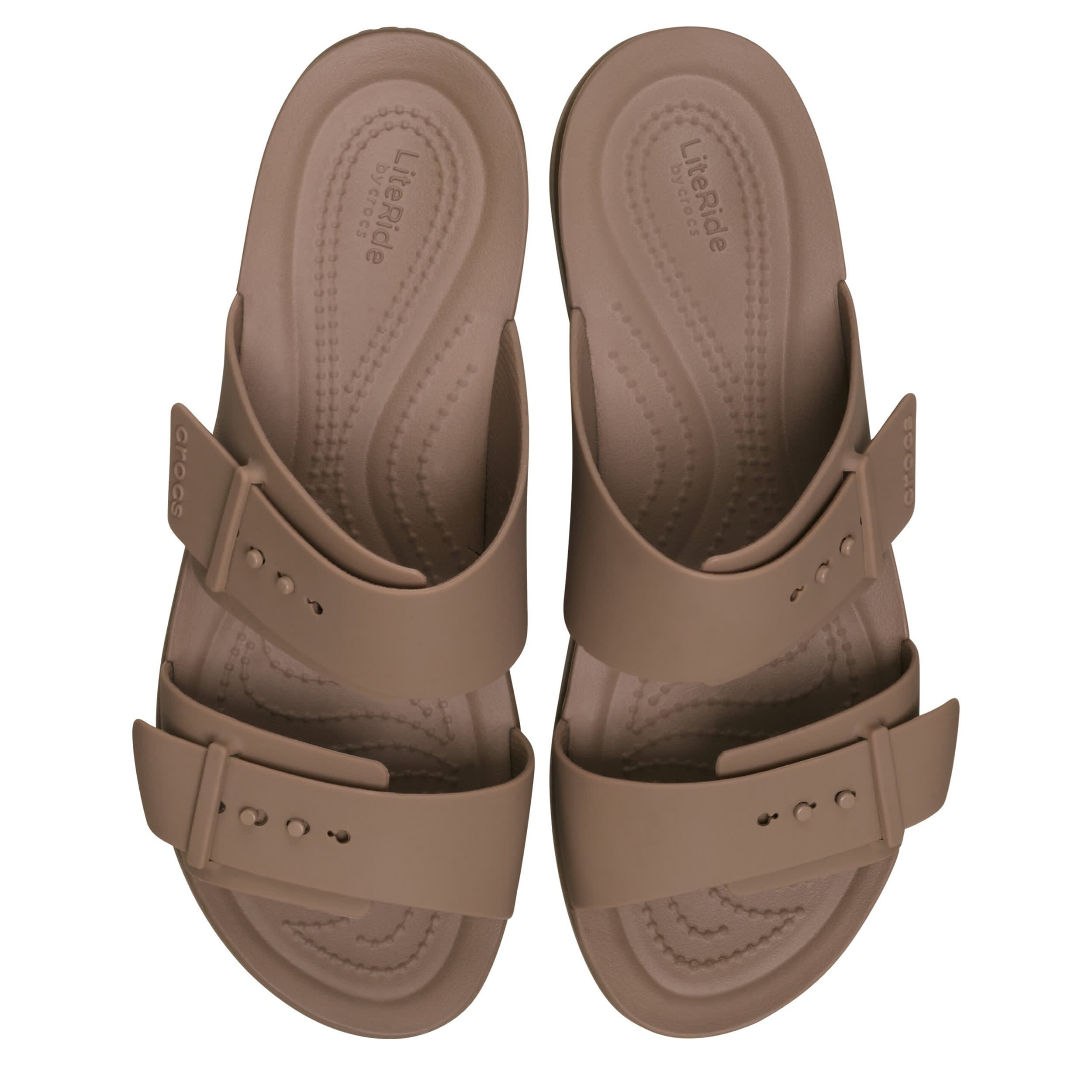 CROCS-WOMENS BROOKLYN BUCKLE LOW LOW SANDAL-LATTE & 
