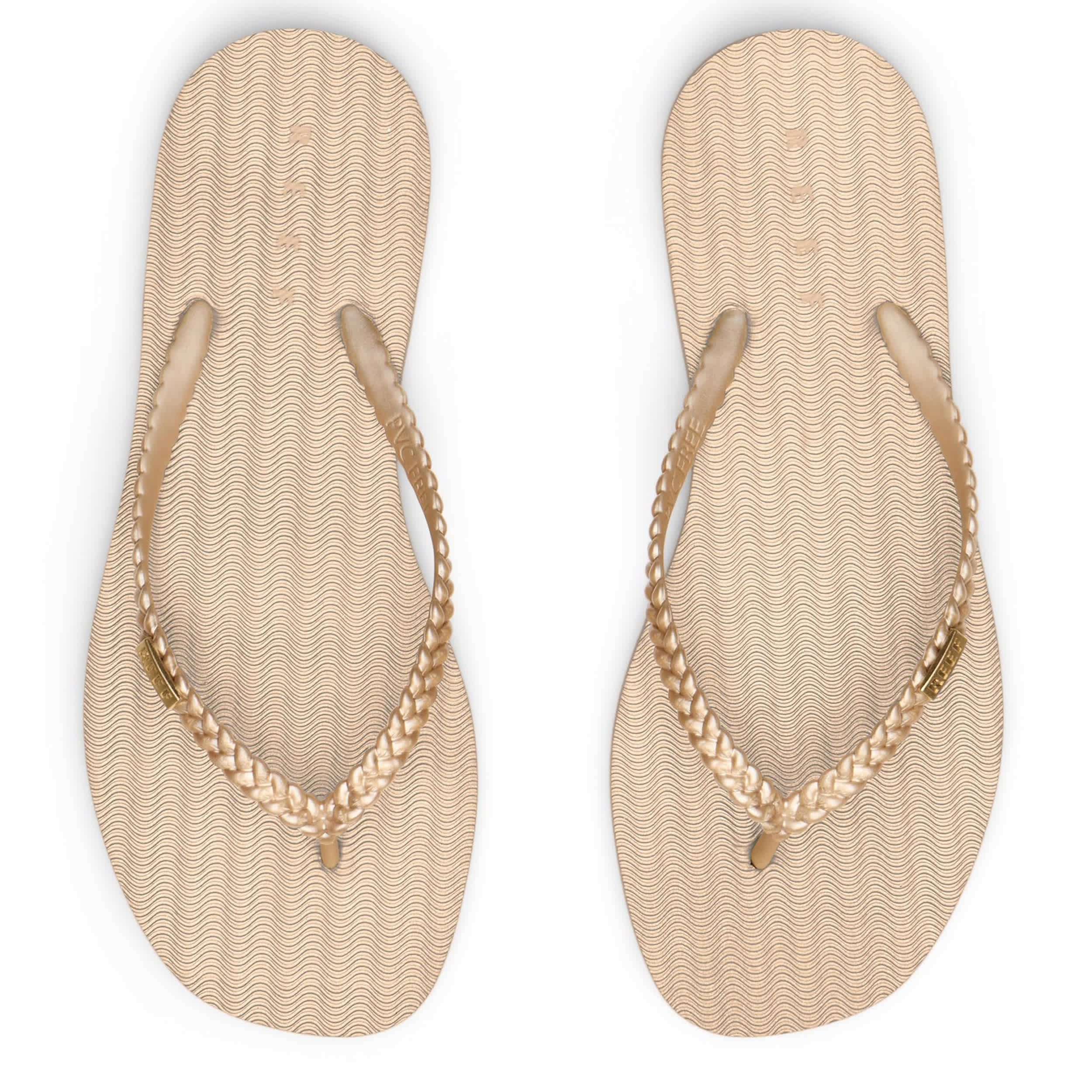 REEF-WOMENS SEASIDE TWIST FLIP FLOP SANDAL-CHAMPAGNE & 