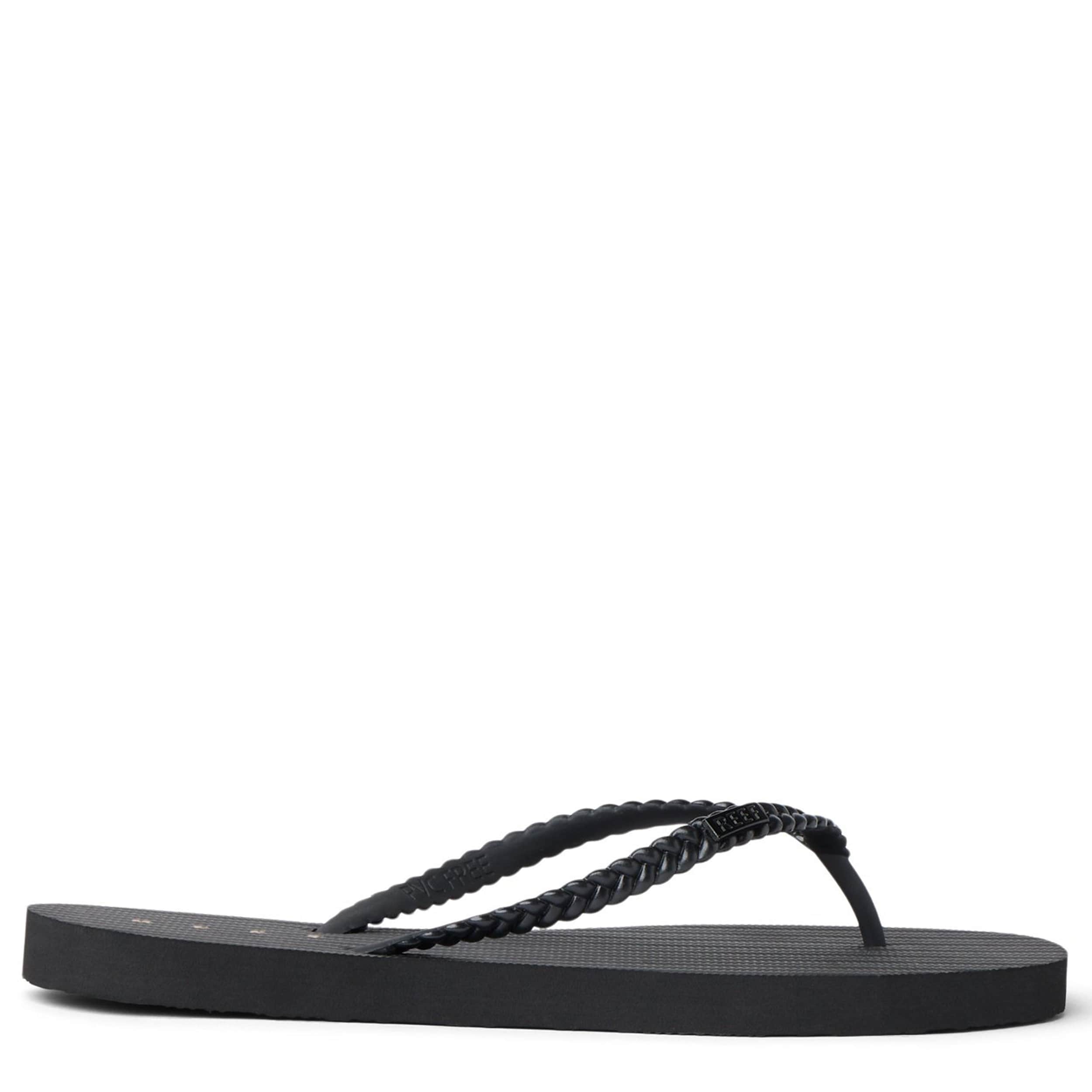 REEF-WOMENS SEASIDE TWIST FLIP FLOP SANDAL-BLACK & 