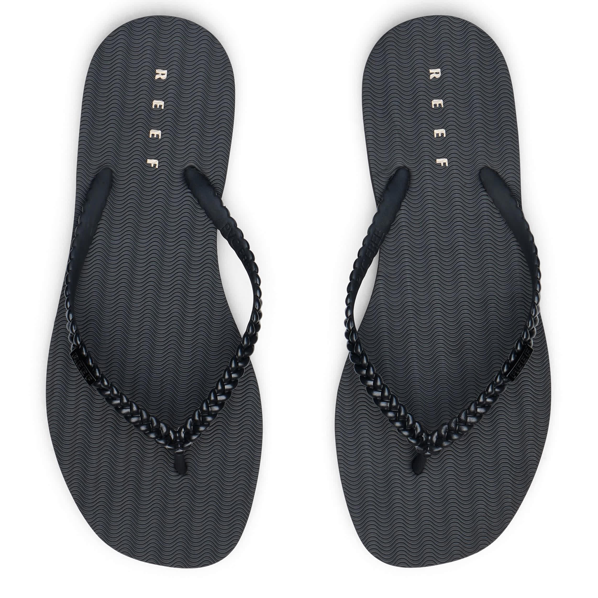 REEF-WOMENS SEASIDE TWIST FLIP FLOP SANDAL-BLACK & 
