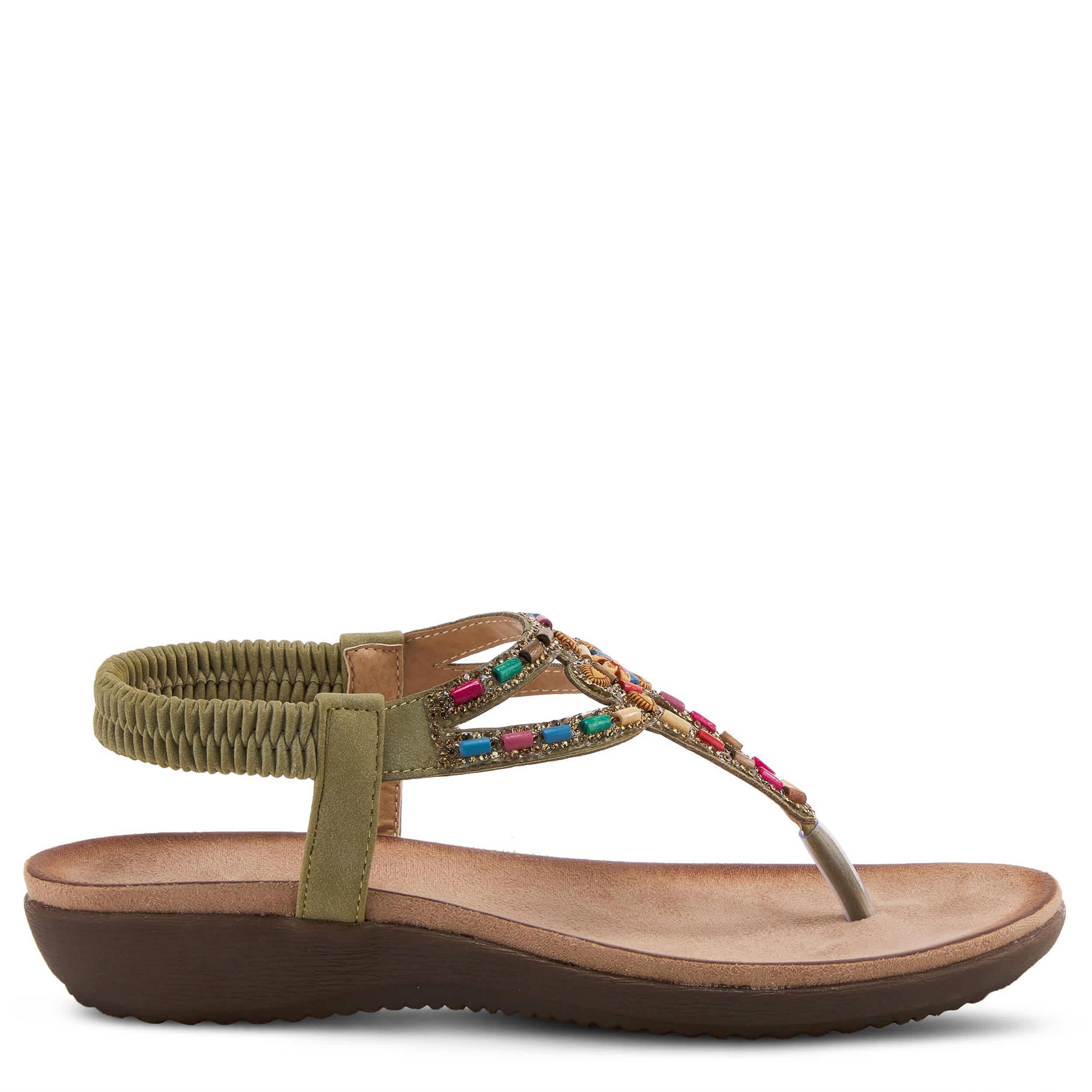 PATRIZIA-WOMENS CREMA THONG SANDAL-OLIVE & 