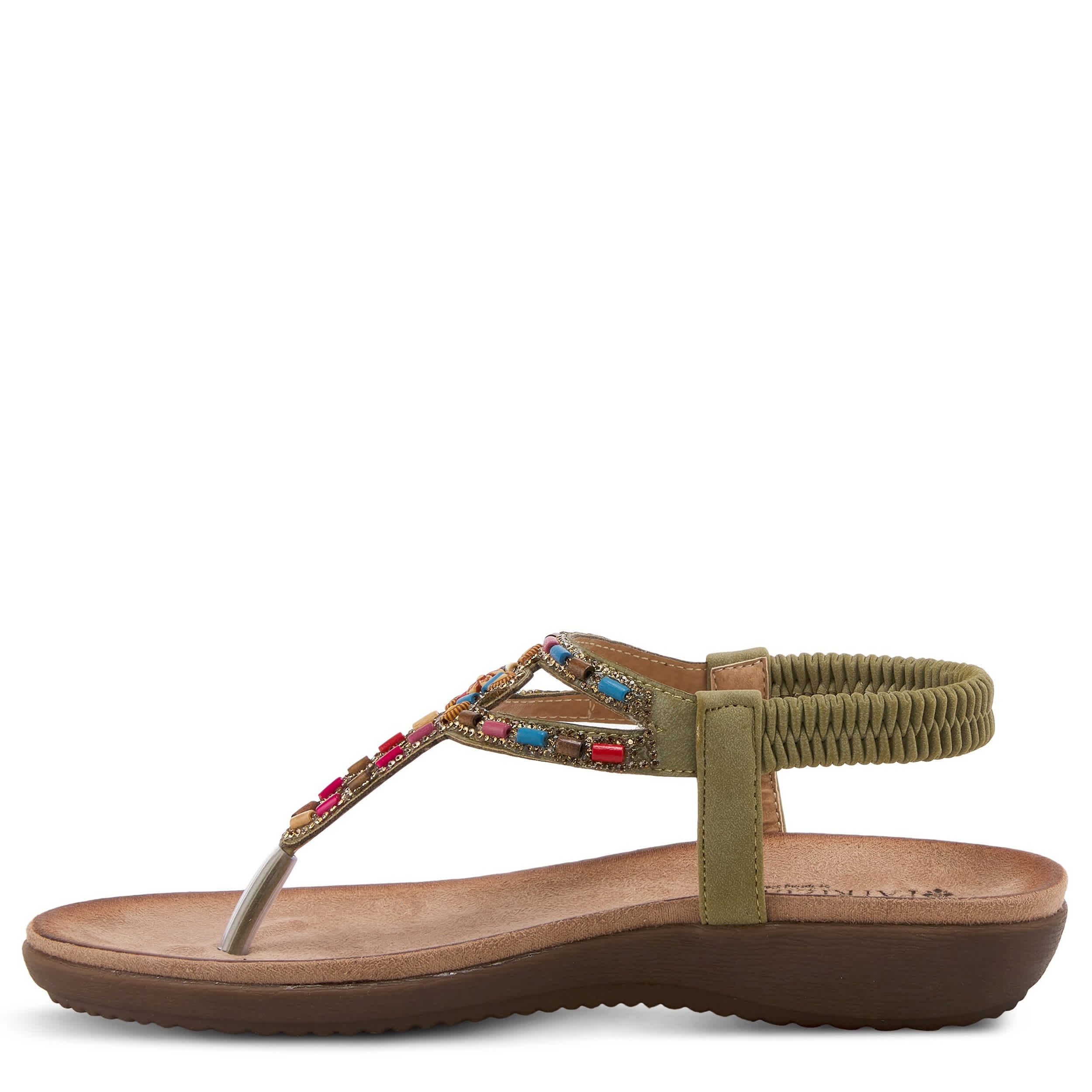 PATRIZIA-WOMENS CREMA THONG SANDAL-OLIVE & 