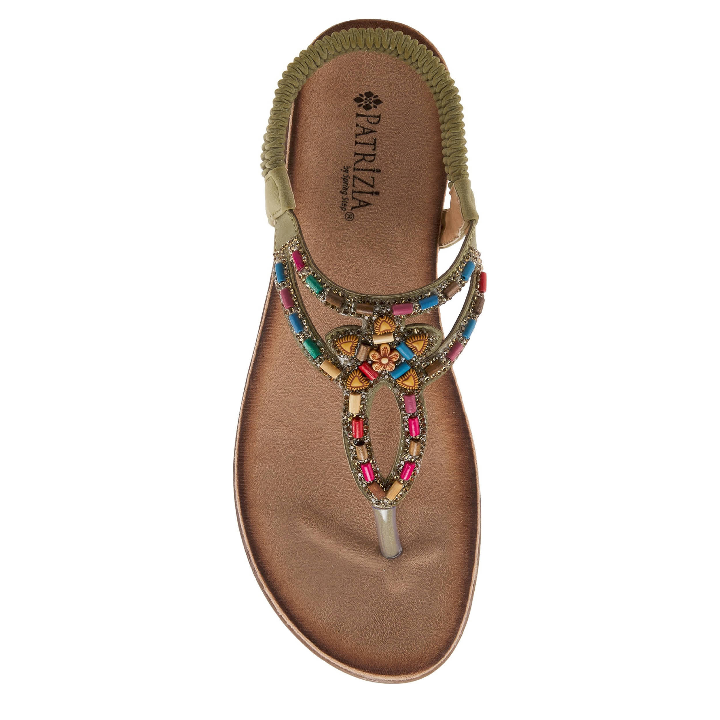 PATRIZIA-WOMENS CREMA THONG SANDAL-OLIVE & 