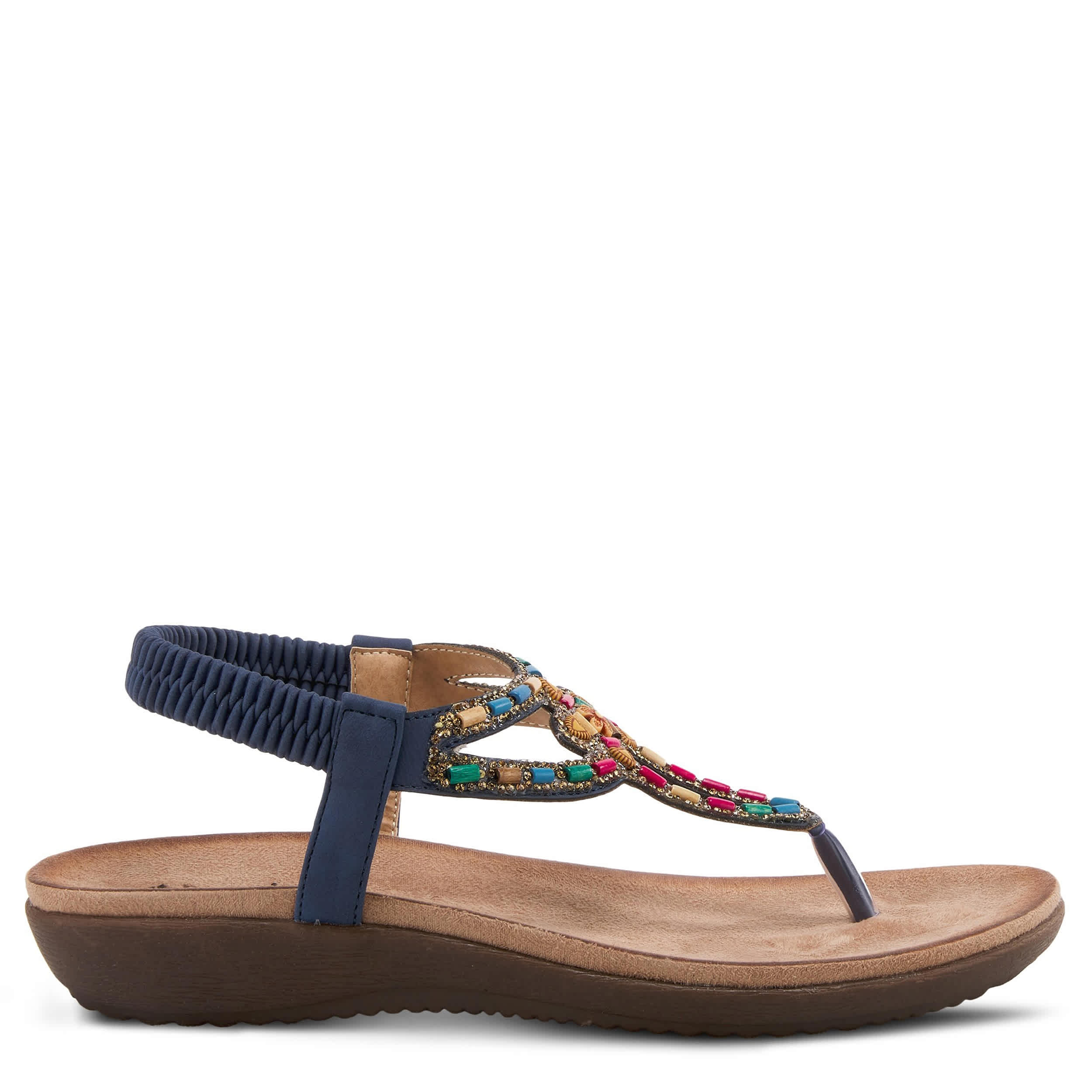 PATRIZIA-WOMENS CREMA THONG SANDAL-NAVY & 