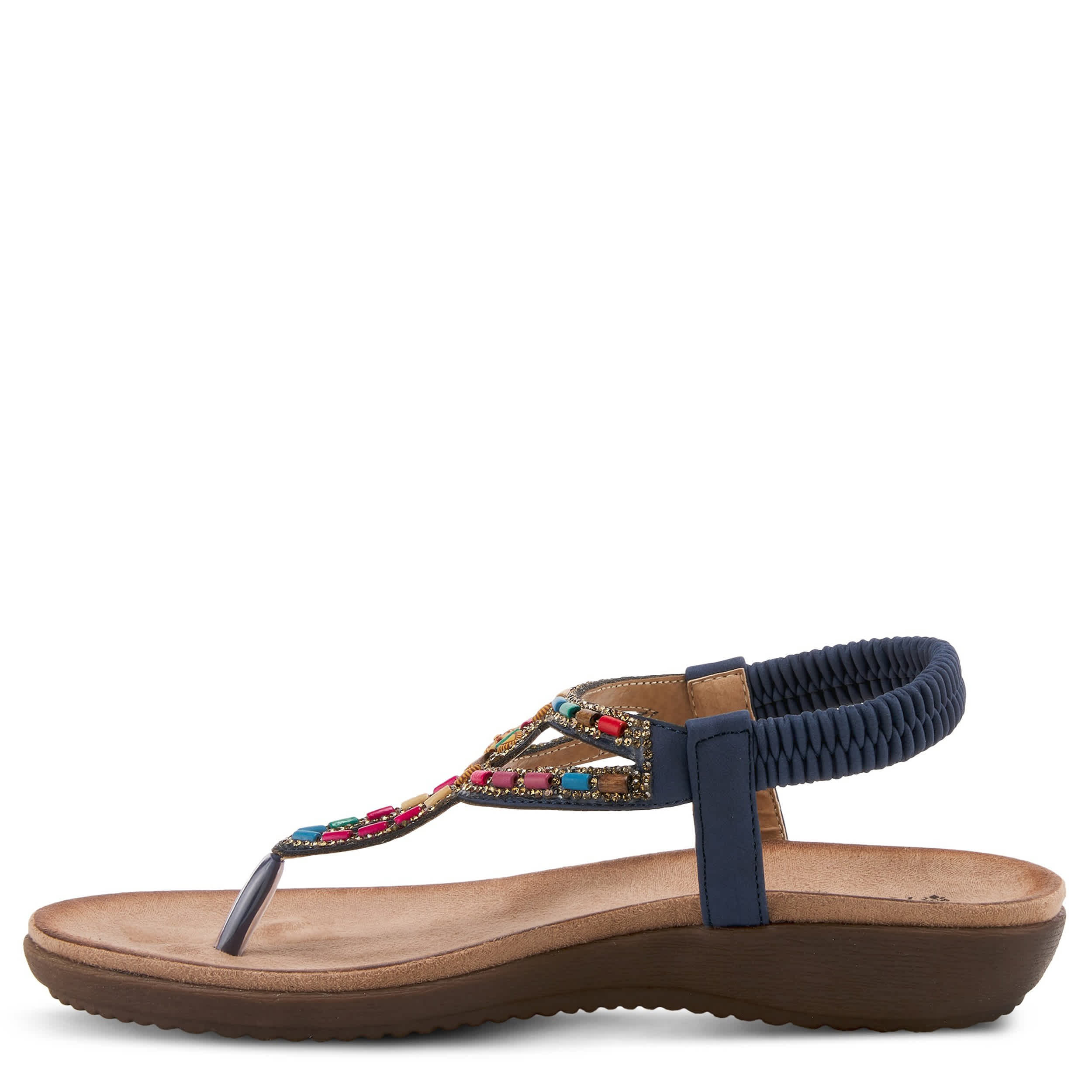 PATRIZIA-WOMENS CREMA THONG SANDAL-NAVY & 