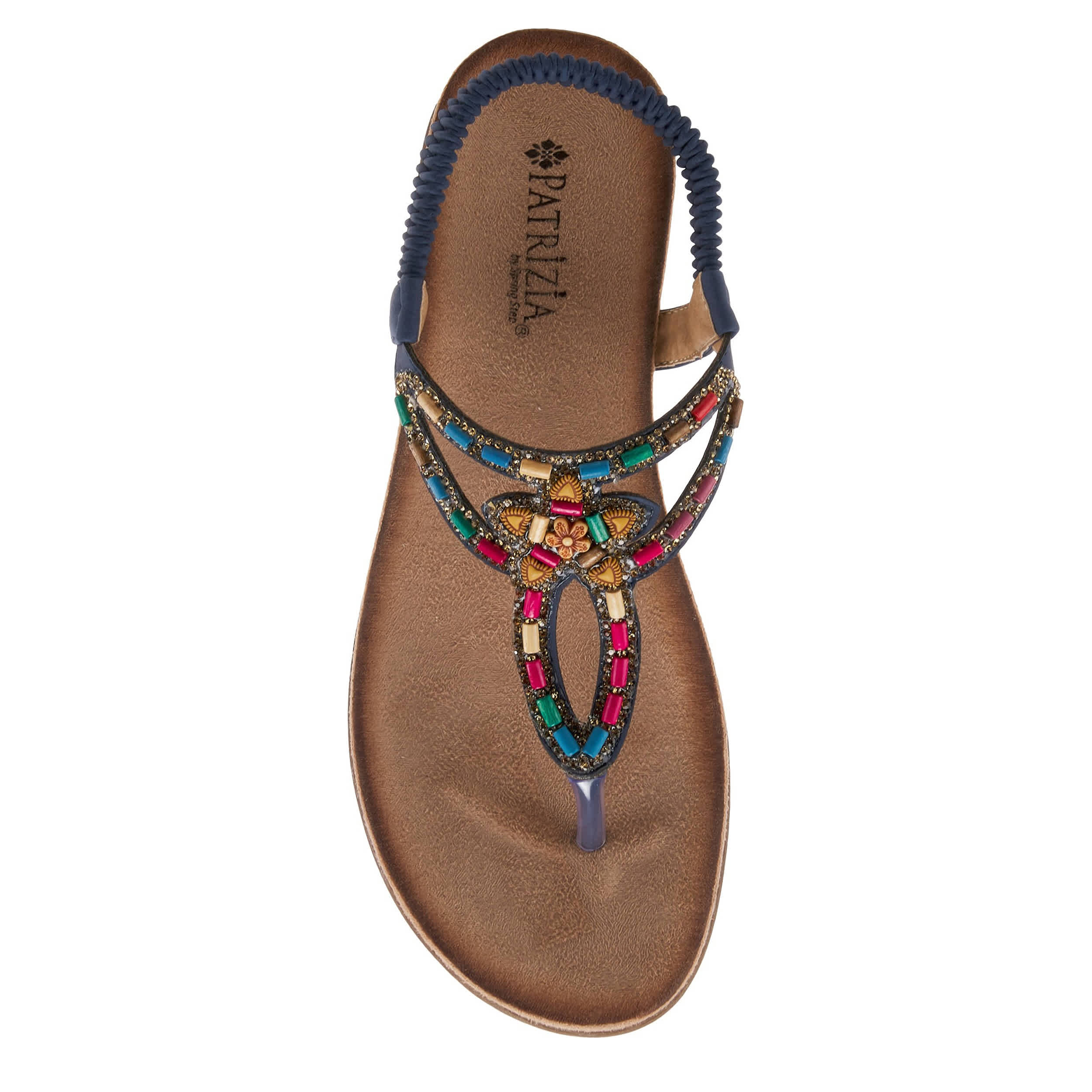 PATRIZIA-WOMENS CREMA THONG SANDAL-NAVY & 