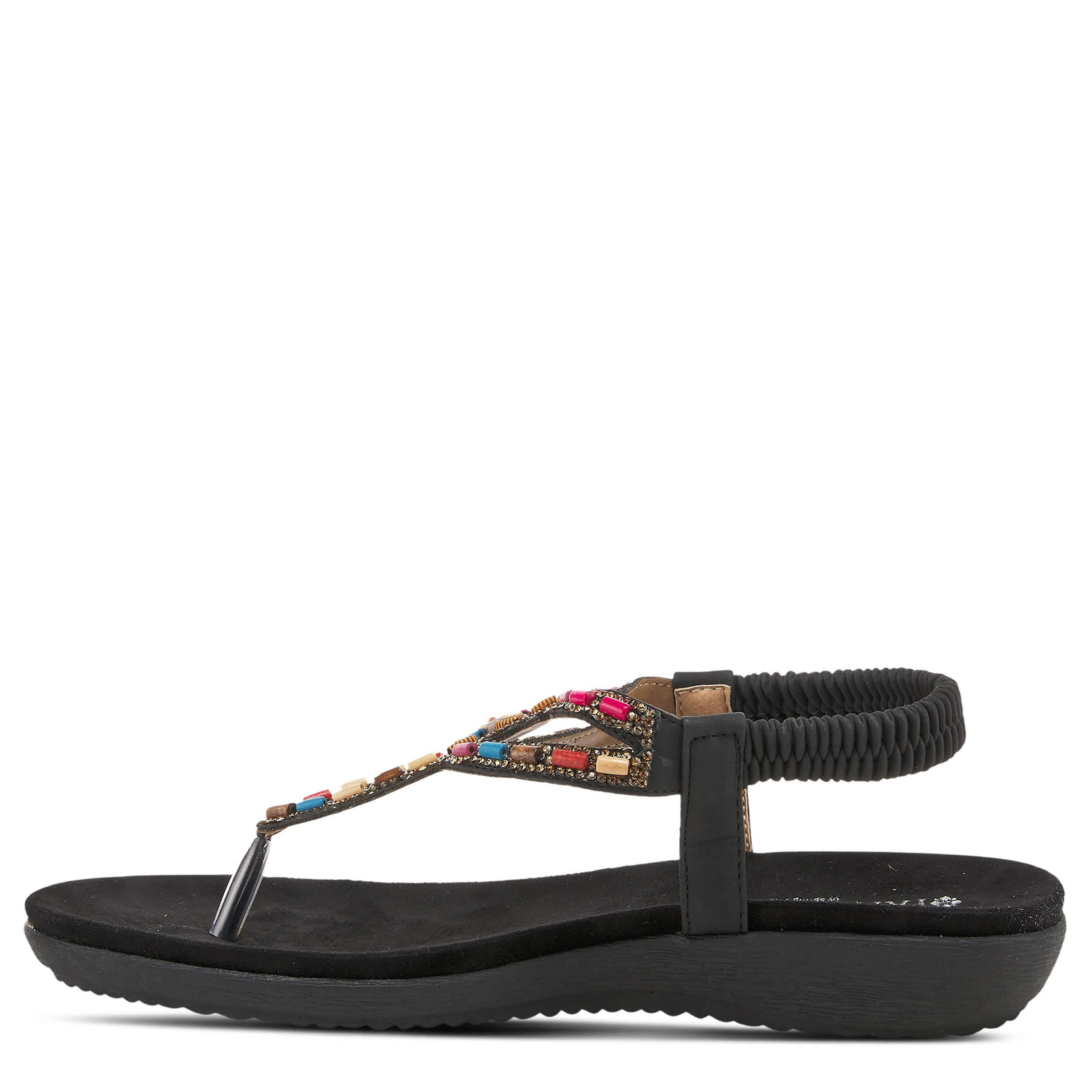 PATRIZIA-WOMENS CREMA THONG SANDAL-BLACK & 
