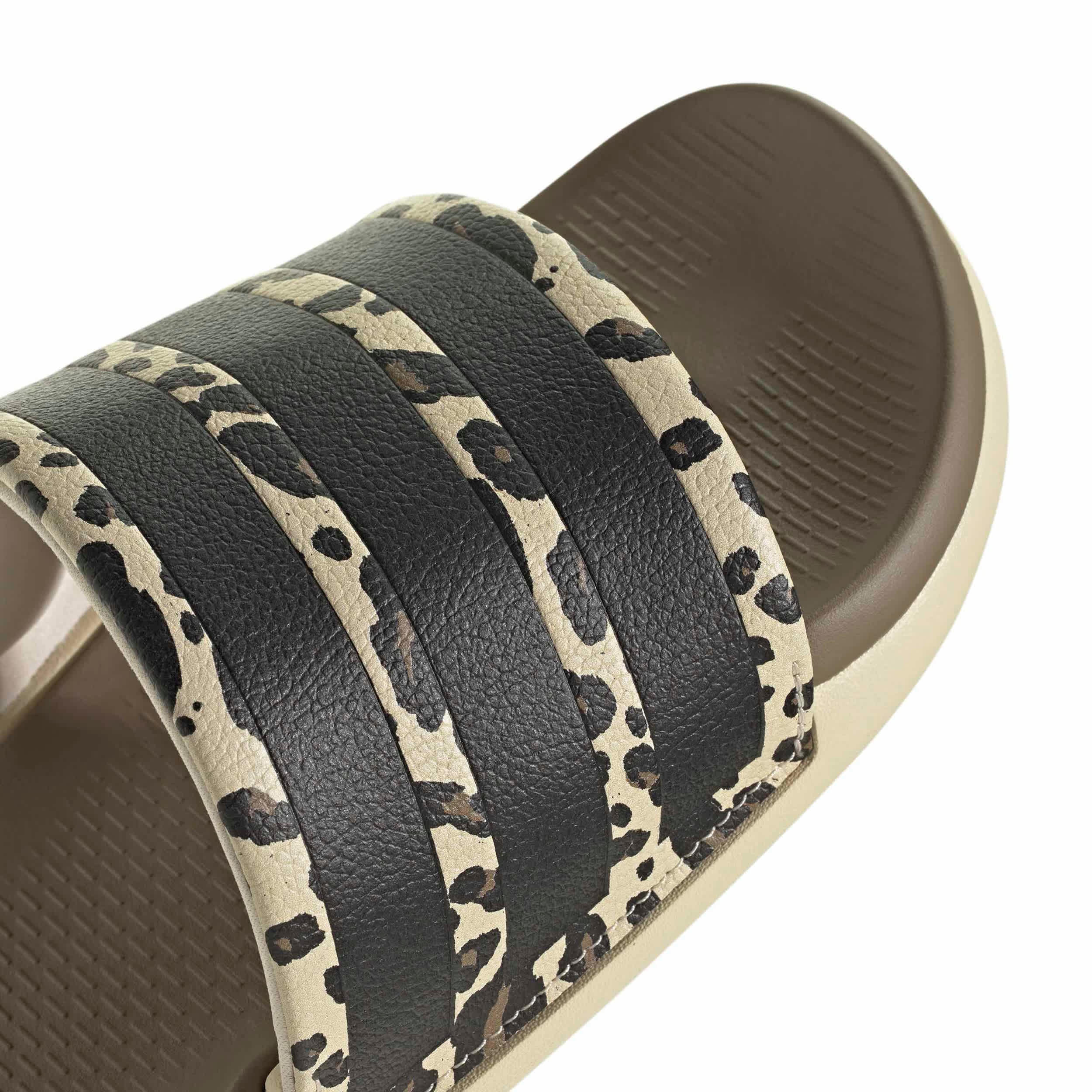 ADIDAS-WOMENS ADILETTE COMFORT 2.0 SLIDES-OFF WHITE & BLACK