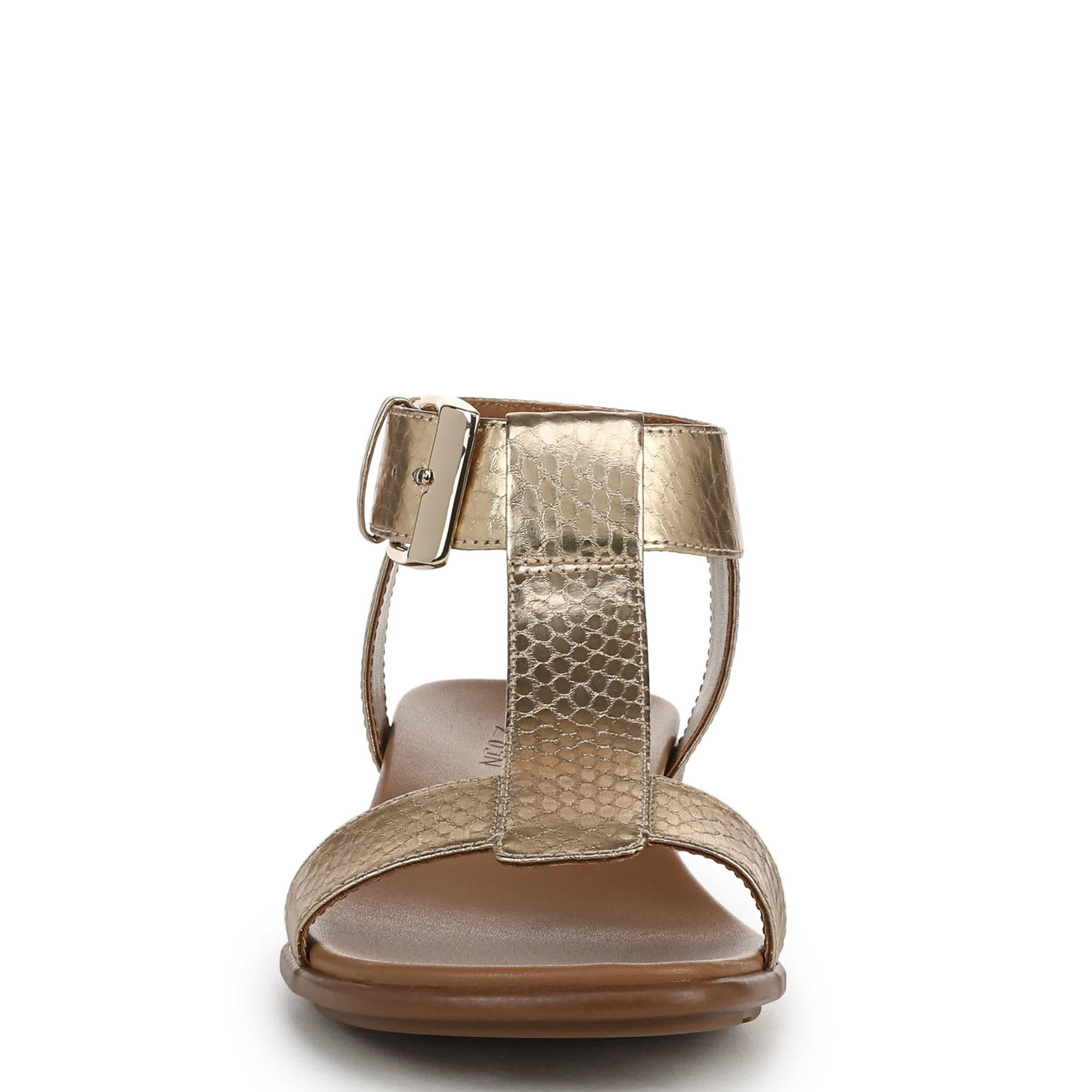 NATURALIZER-WOMENS EASTON SANDAL-GOLD & SNAKE