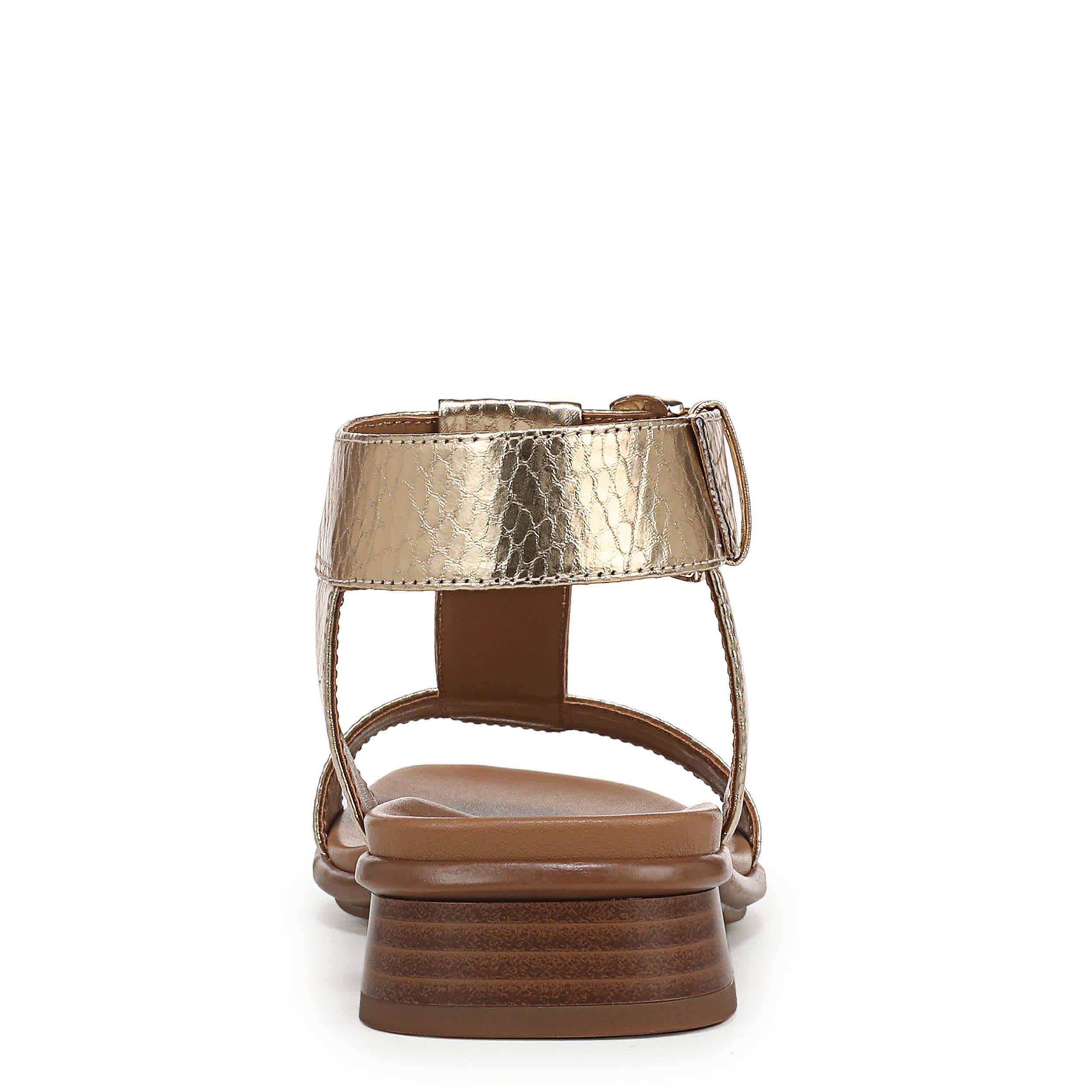 NATURALIZER-WOMENS EASTON SANDAL-GOLD & SNAKE