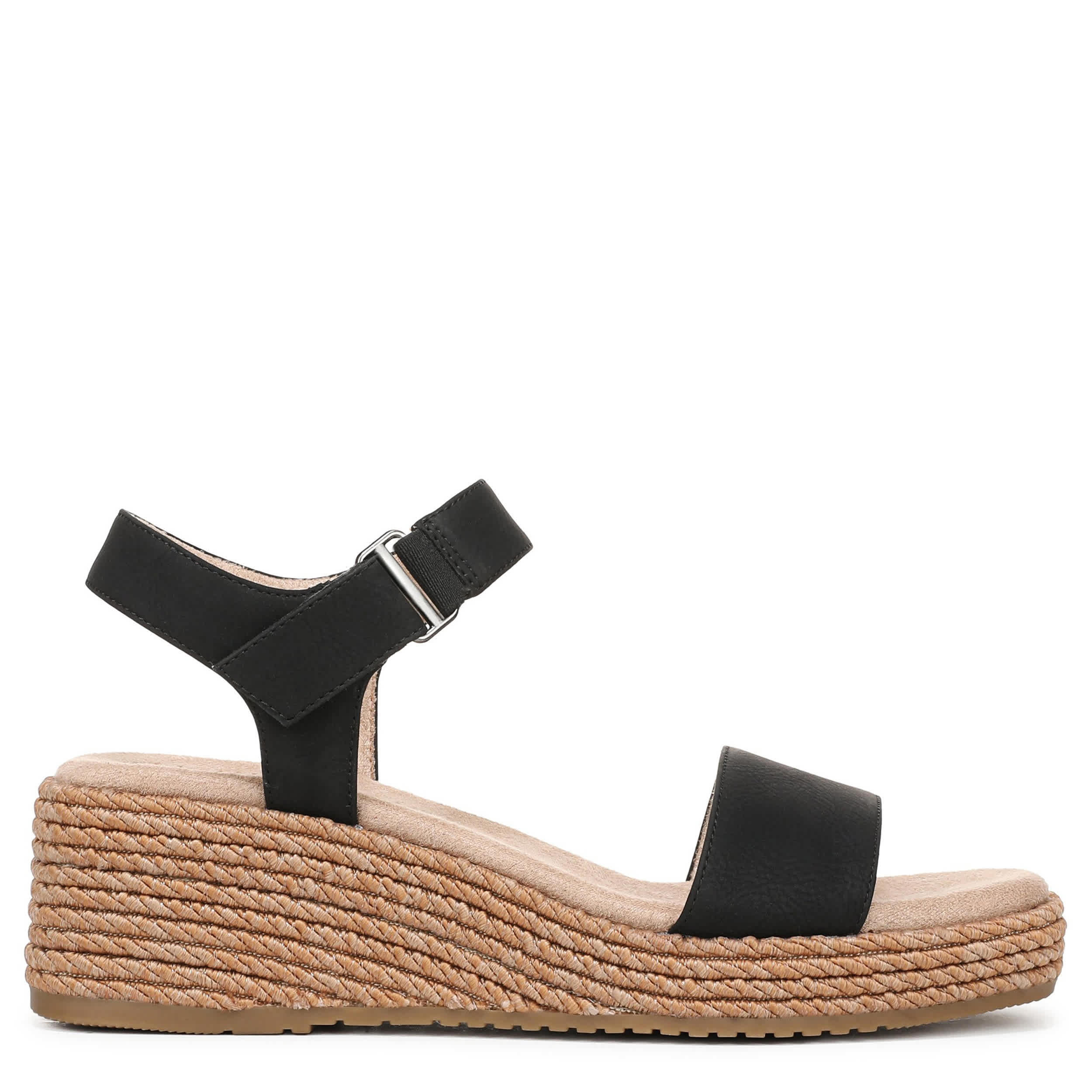 NATURALIZER-WOMENS GOLDIE WEDGE SANDAL-BLACK & 