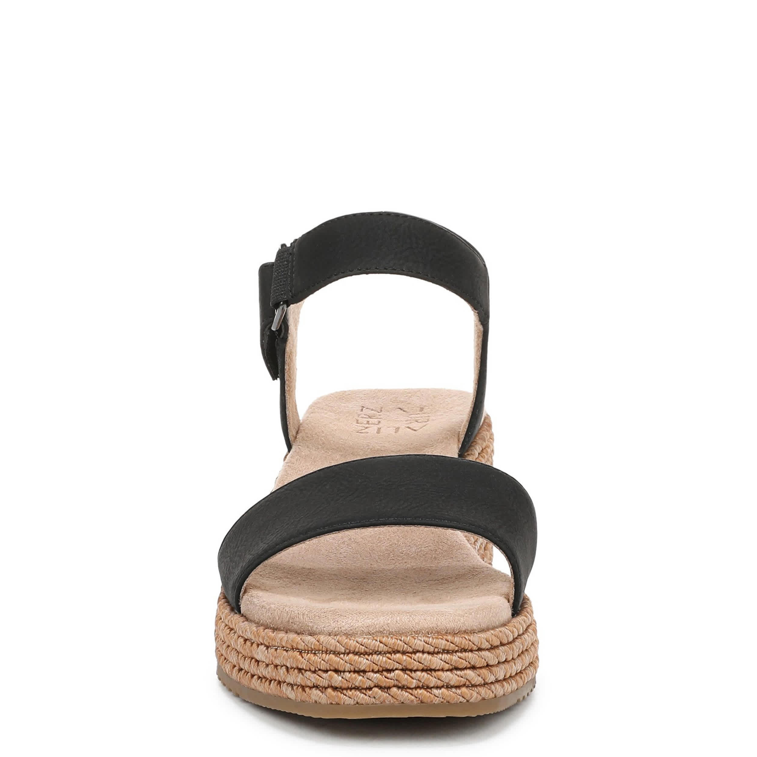 NATURALIZER-WOMENS GOLDIE WEDGE SANDAL-BLACK & 