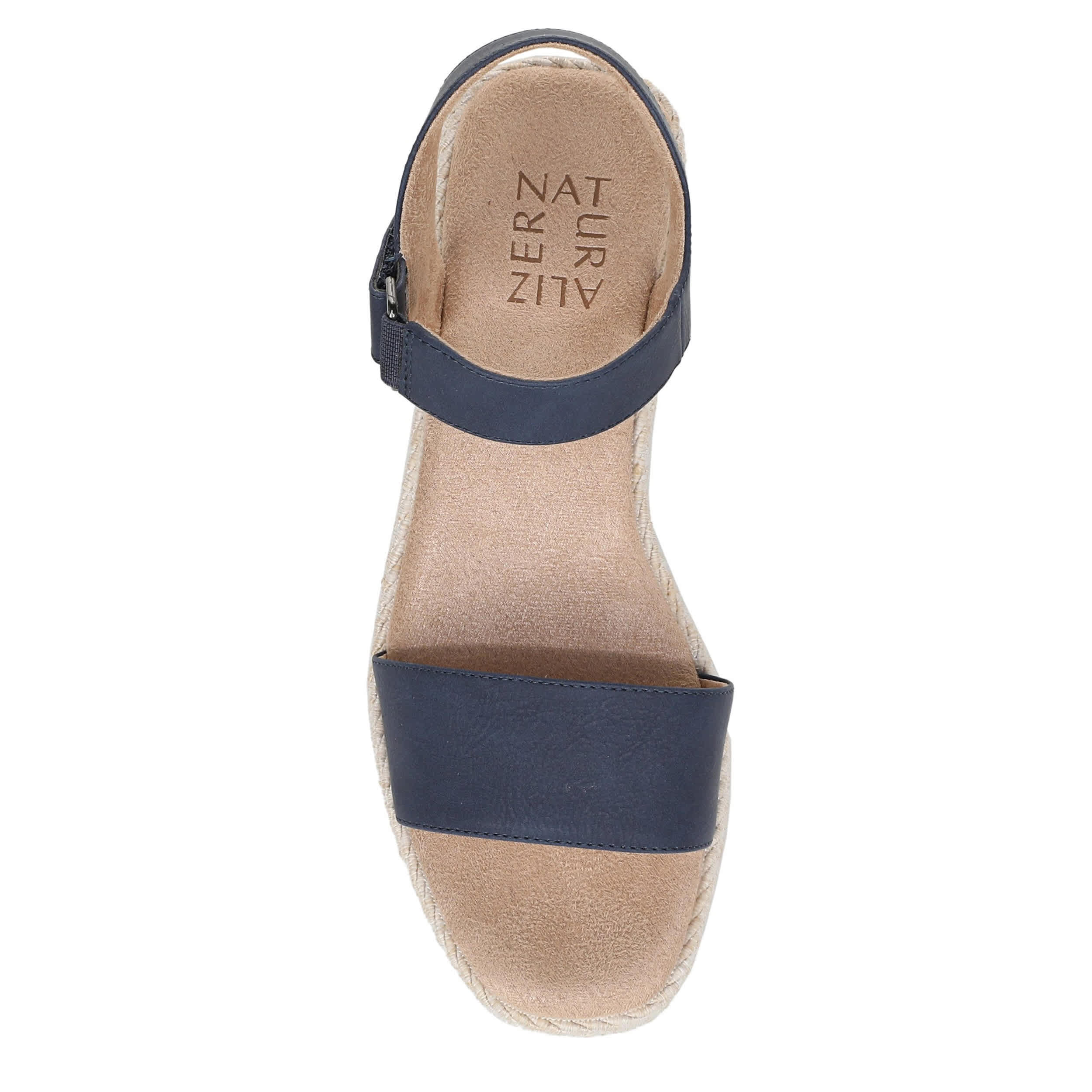 NATURALIZER-WOMENS GOLDIE WEDGE SANDAL-DARK BLUE & 