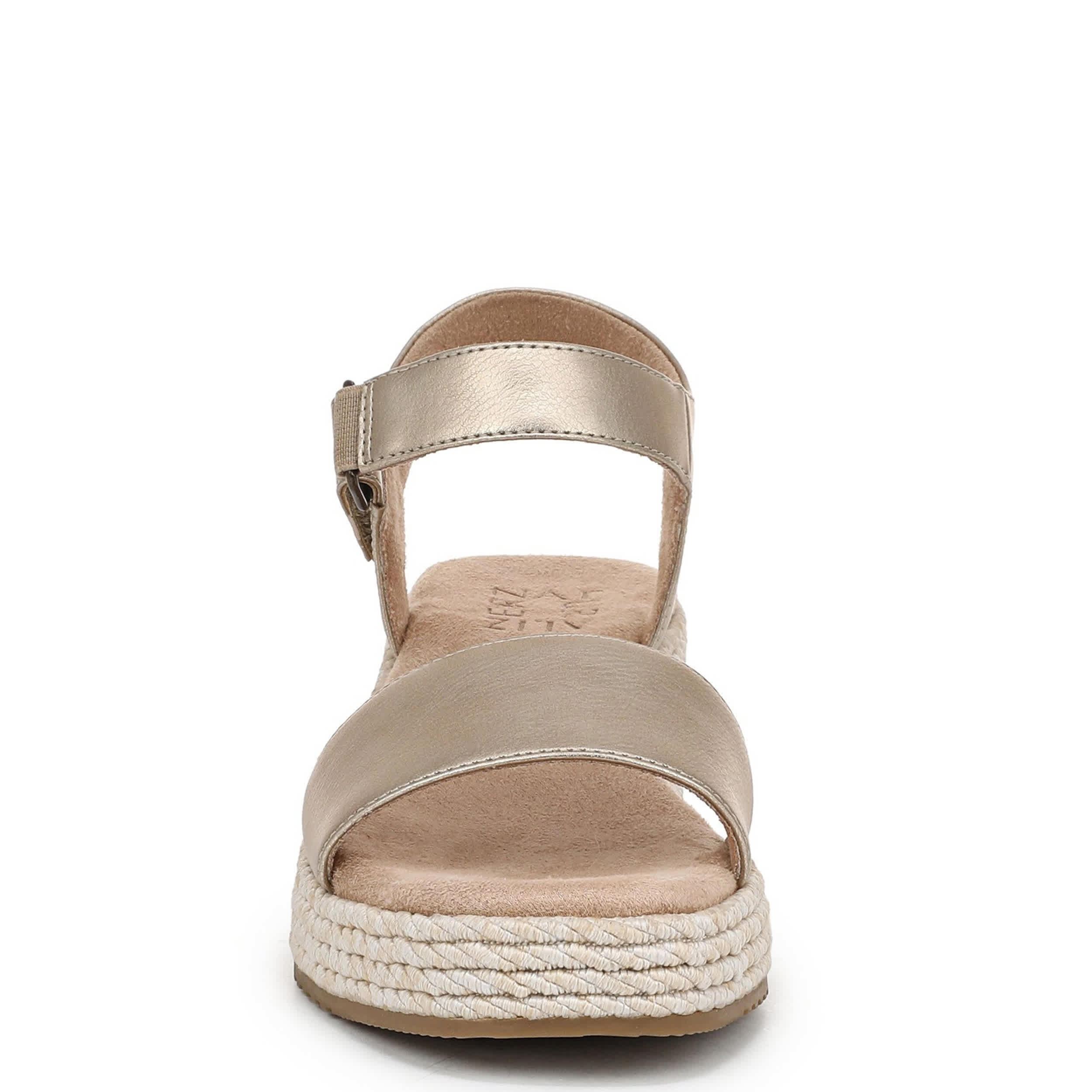 NATURALIZER-WOMENS GOLDIE WEDGE SANDAL-PLATINUM & 