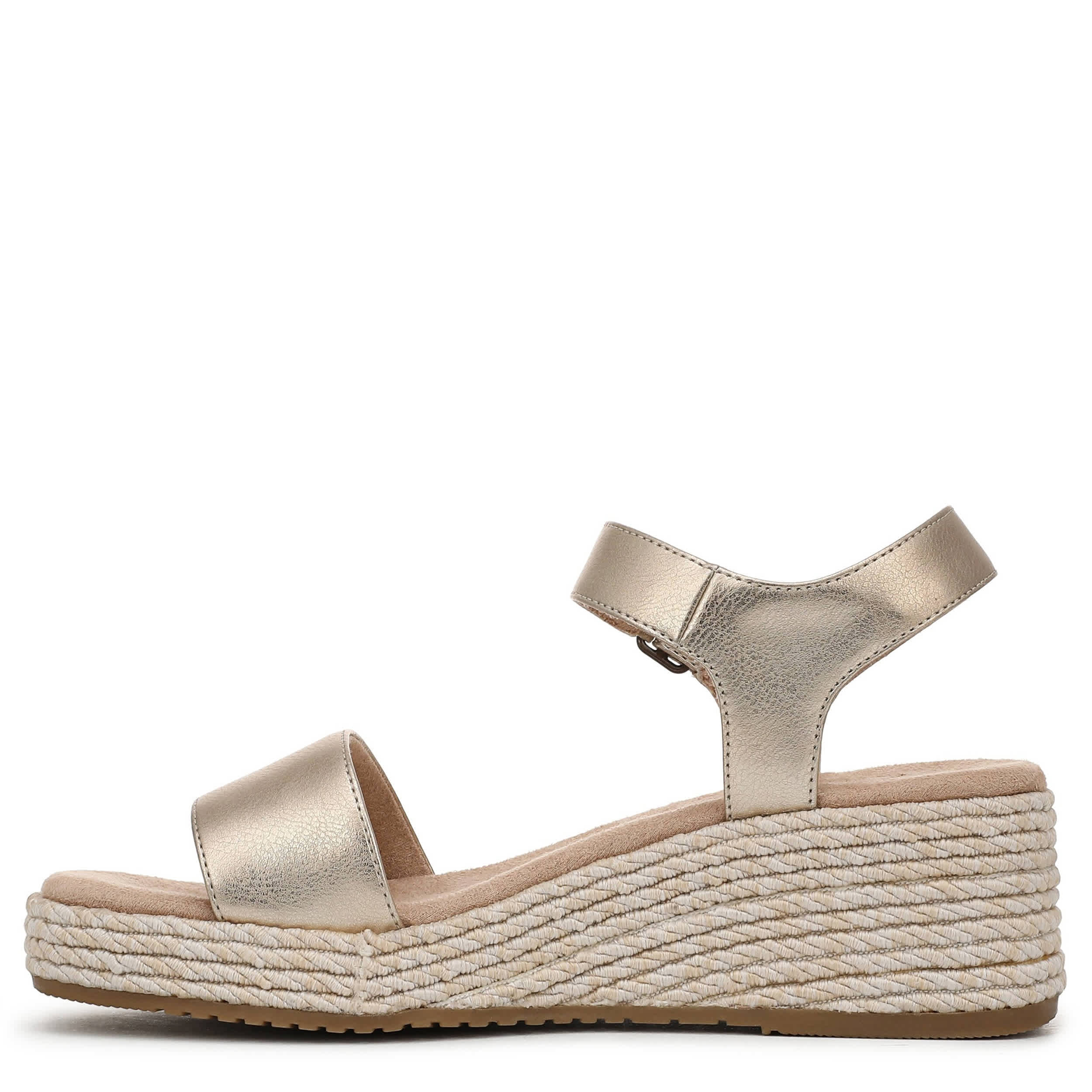 NATURALIZER-WOMENS GOLDIE WEDGE SANDAL-PLATINUM & 