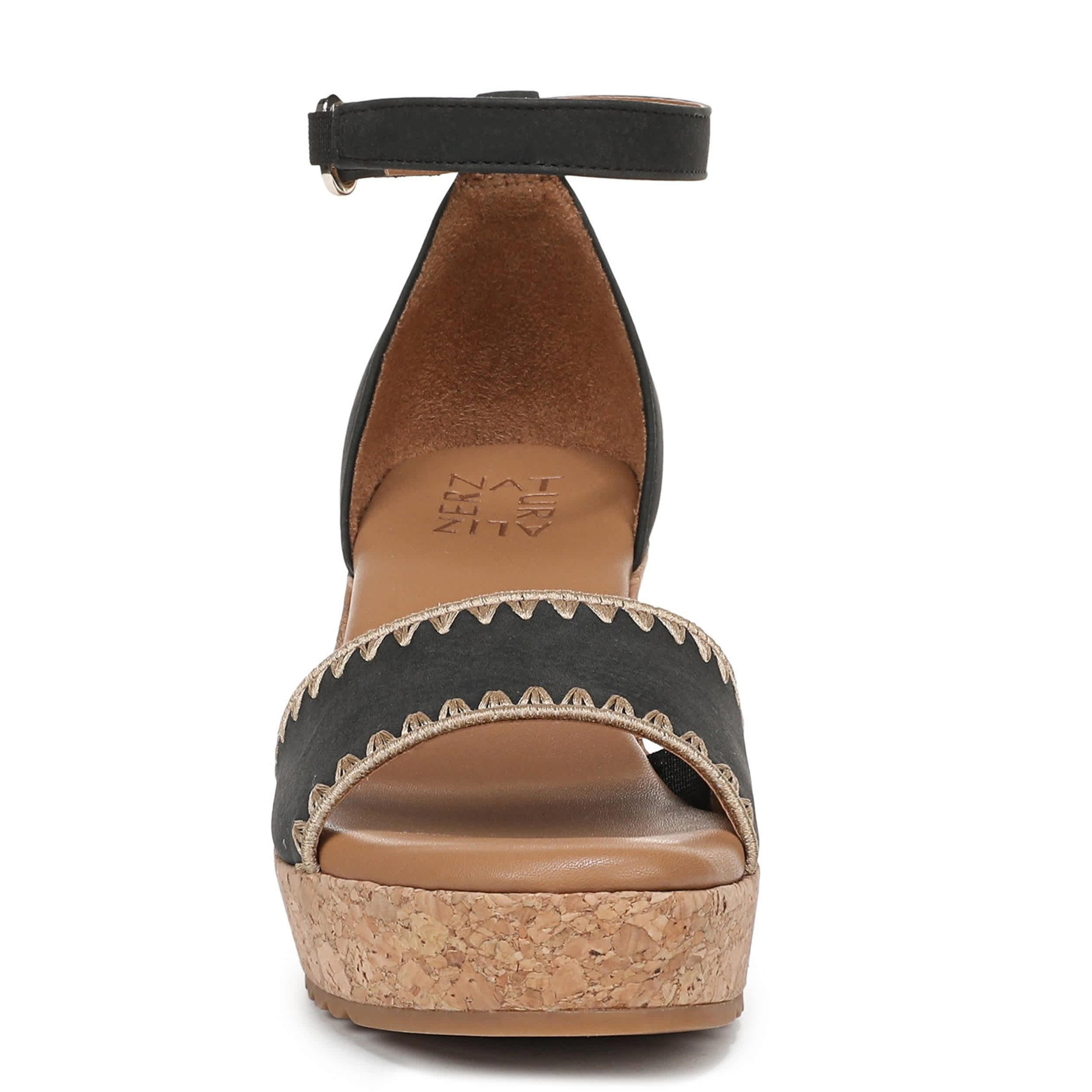 NATURALIZER-WOMENS OLLY 3 WEDGE SANDAL-BLACK & 