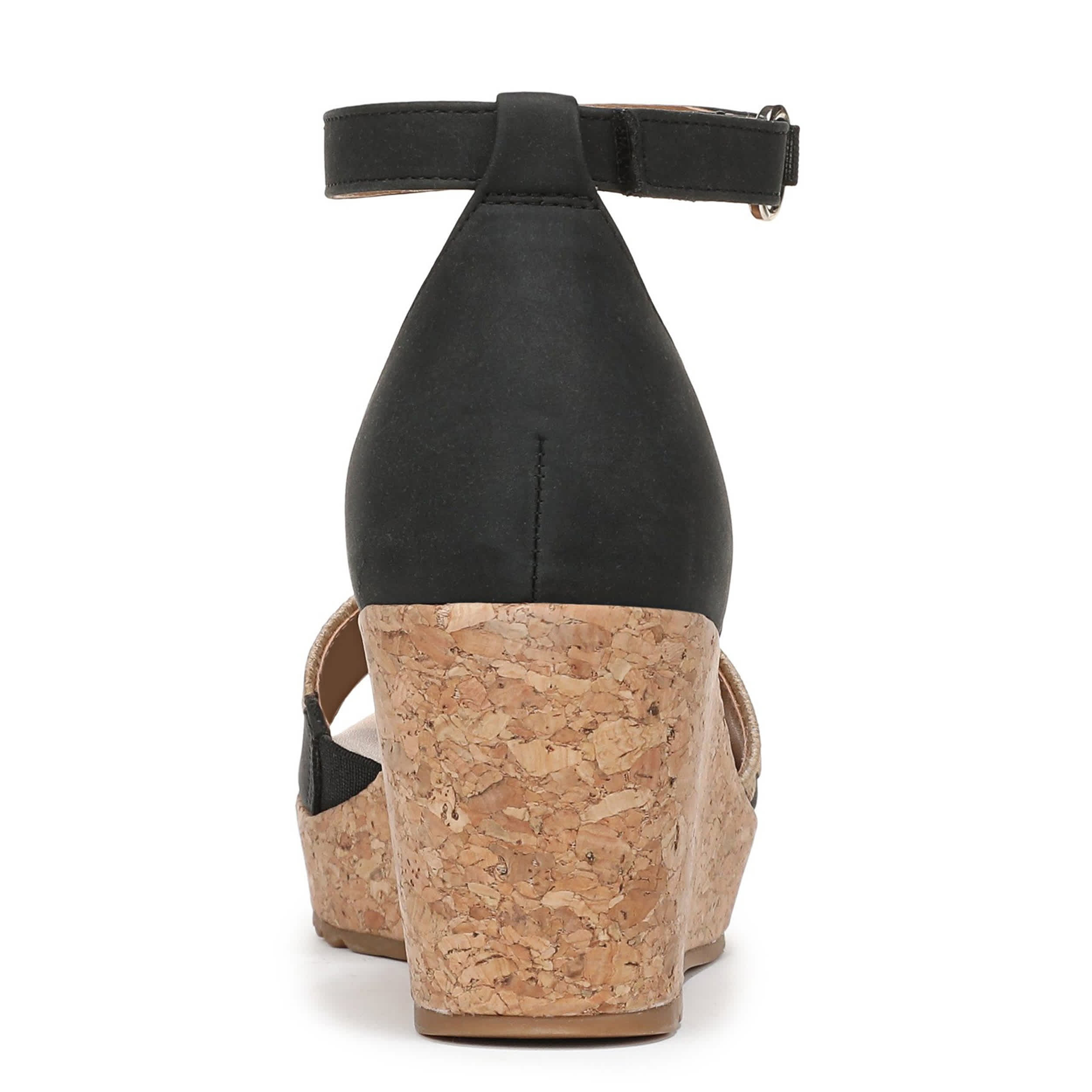 NATURALIZER-WOMENS OLLY 3 WEDGE SANDAL-BLACK & 