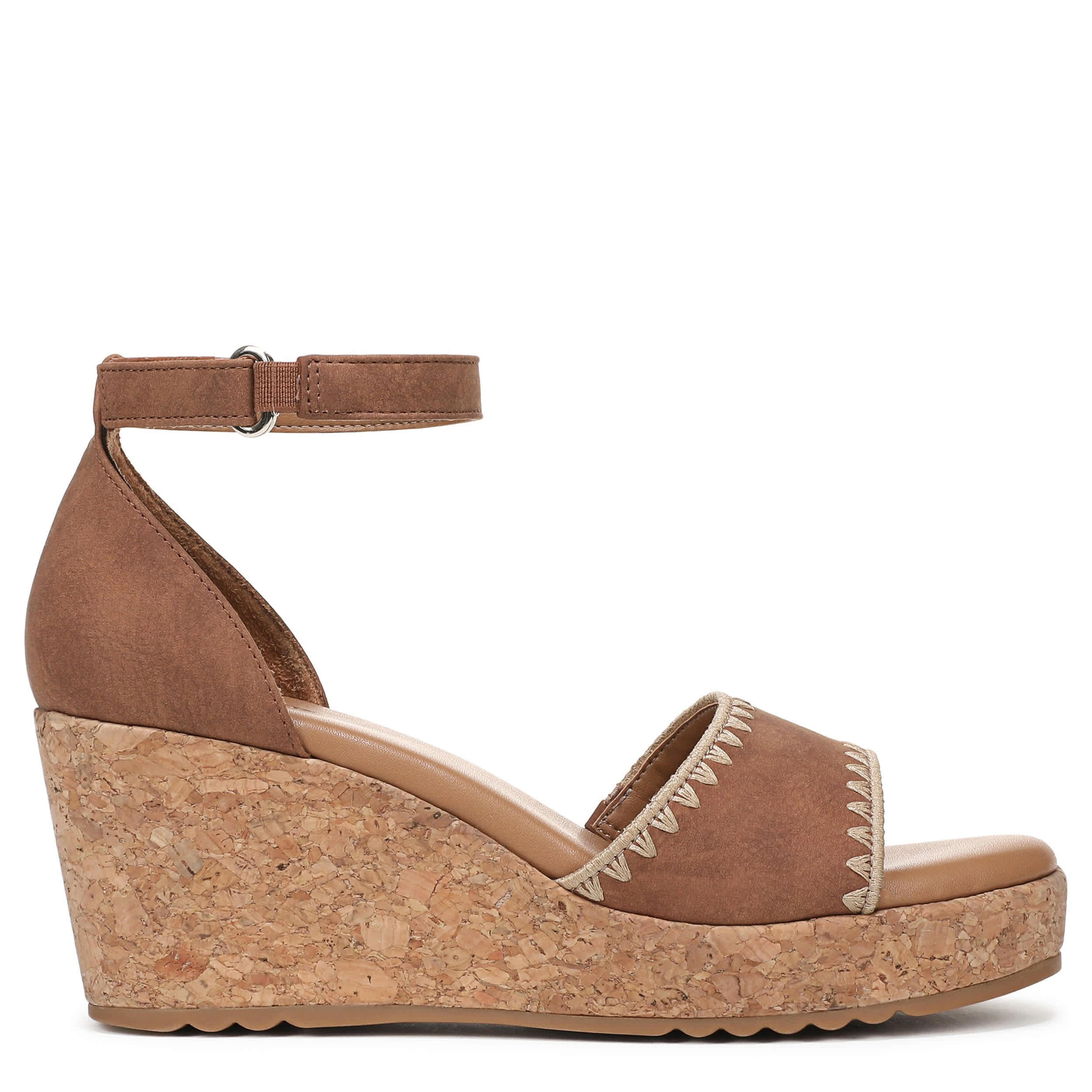 NATURALIZER-WOMENS OLLY 3 WEDGE SANDAL-BROWN & 