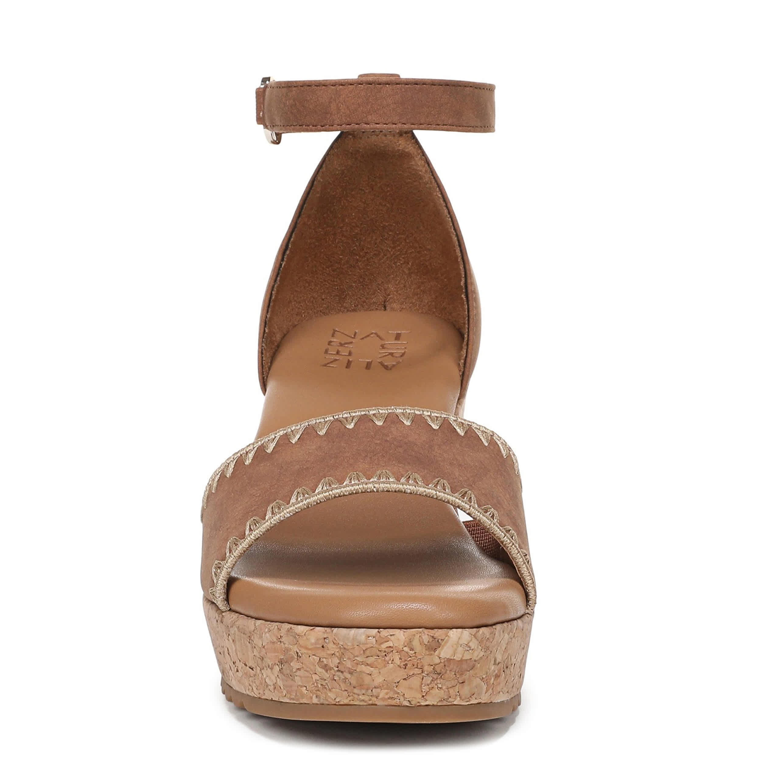 NATURALIZER-WOMENS OLLY 3 WEDGE SANDAL-BROWN & 