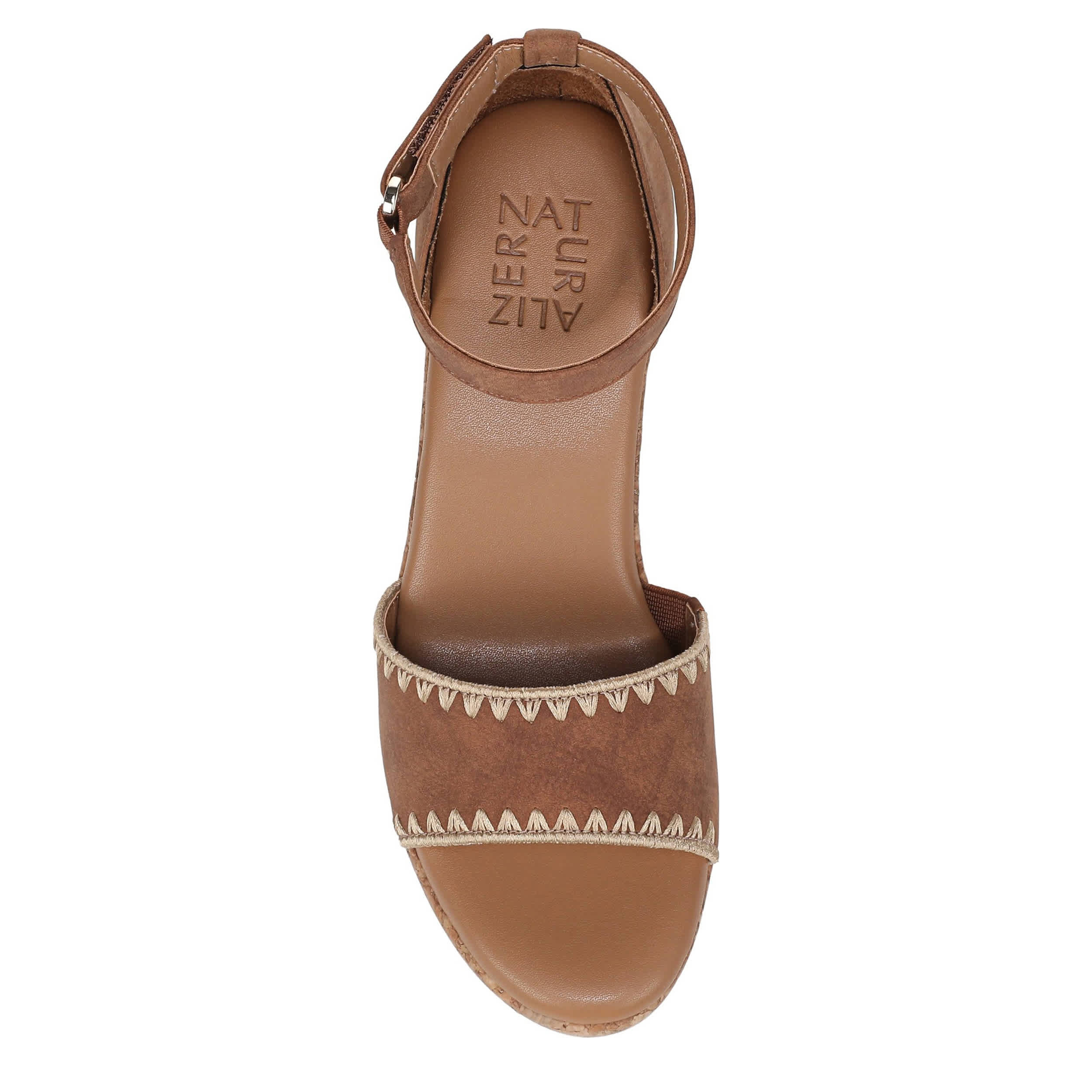 NATURALIZER-WOMENS OLLY 3 WEDGE SANDAL-BROWN & 