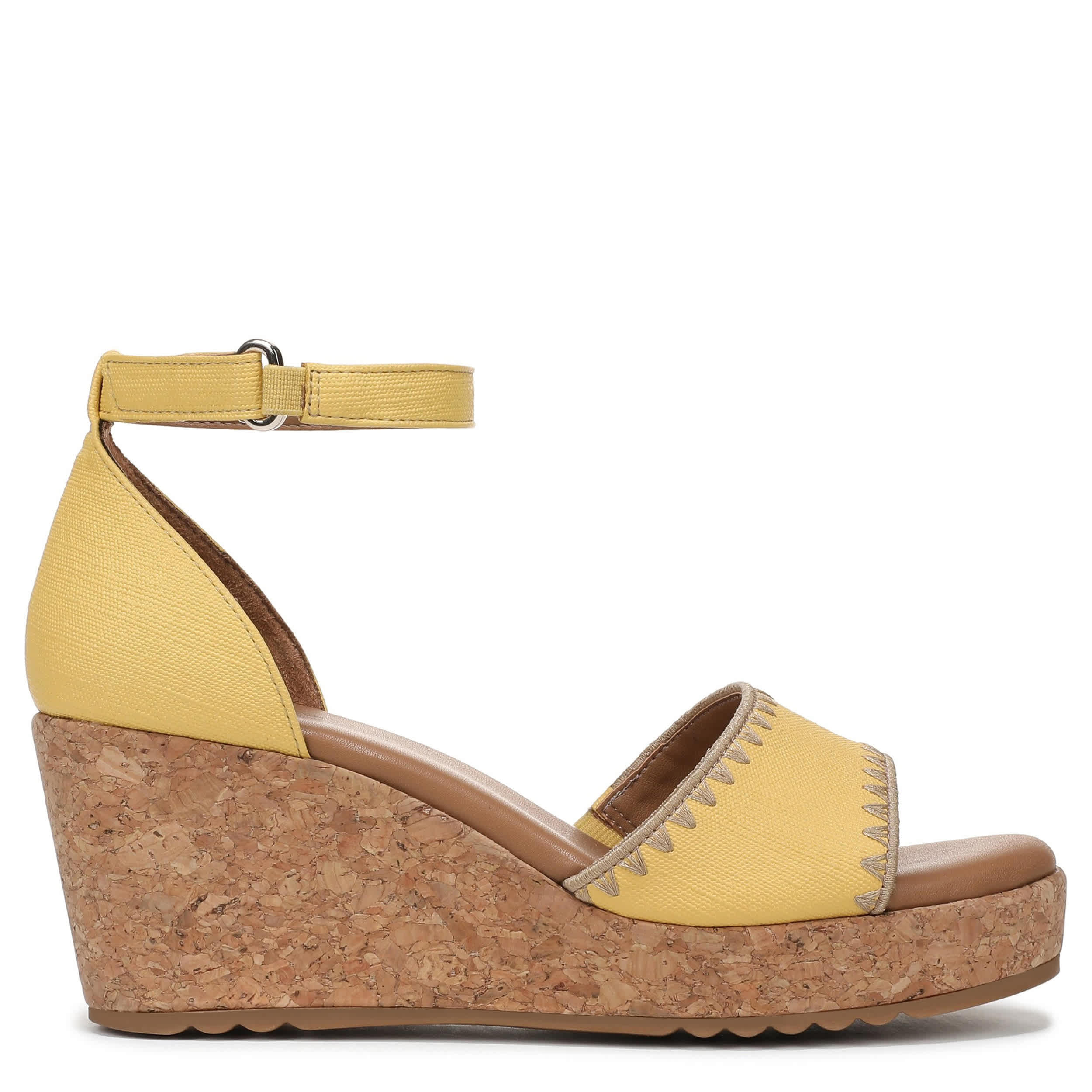 NATURALIZER-WOMENS OLLY 3 WEDGE SANDAL-YELLOW & 