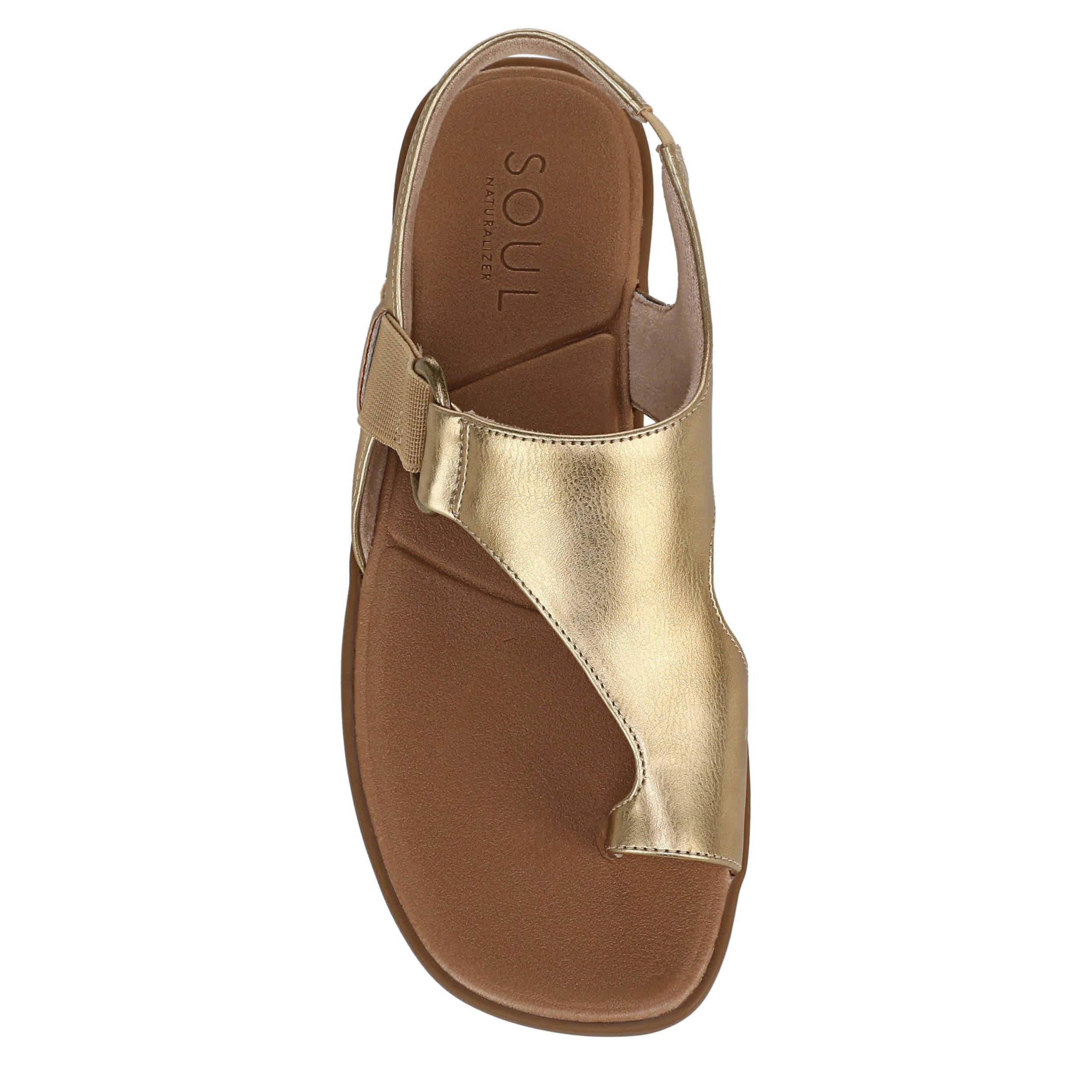 NATURAL SOUL BY NATURALIZER-WOMENS FREYA  SANDAL-GOLD & 