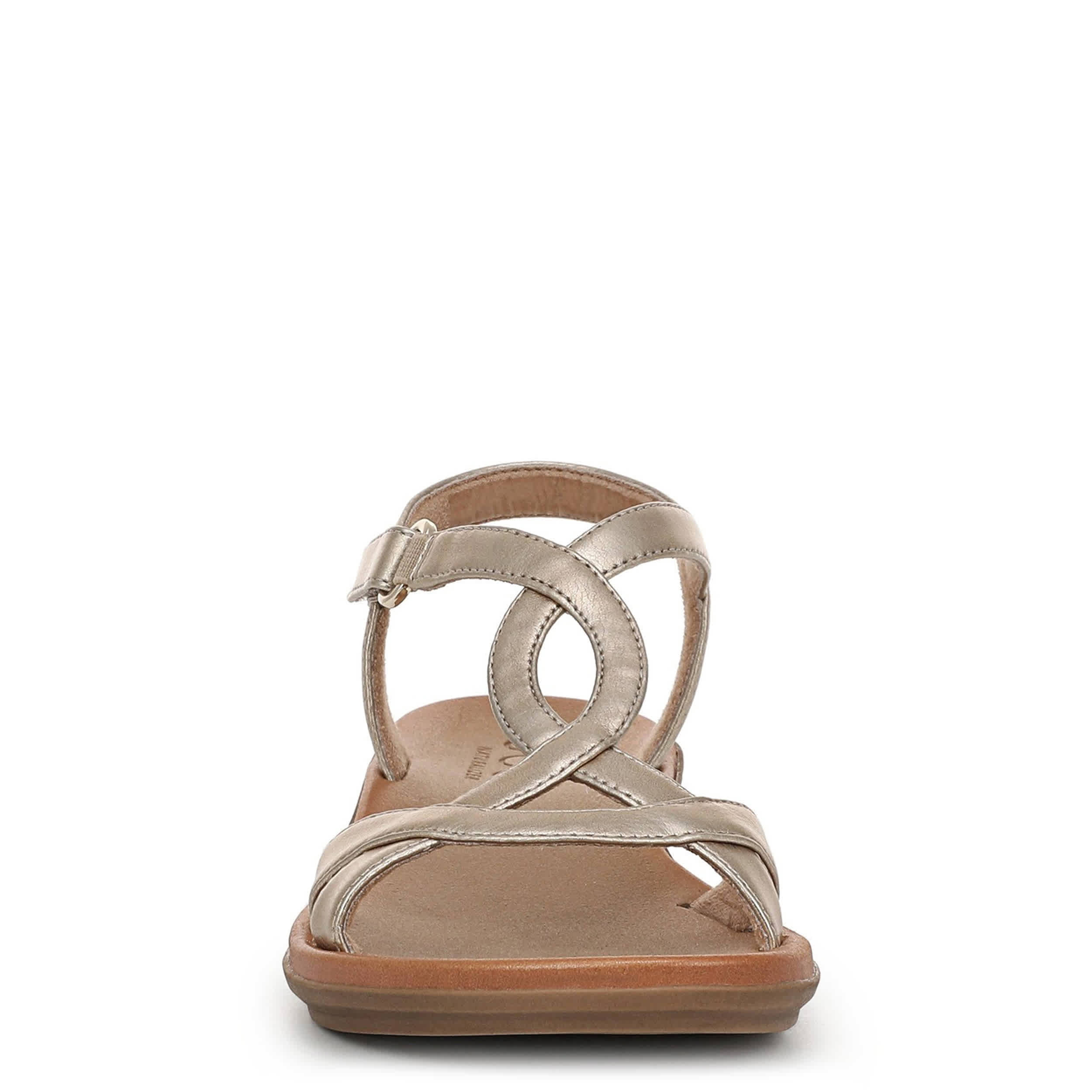 NATURAL SOUL BY NATURALIZER-WOMENS SOLO SANDALS-GOLD & MED NATURAL