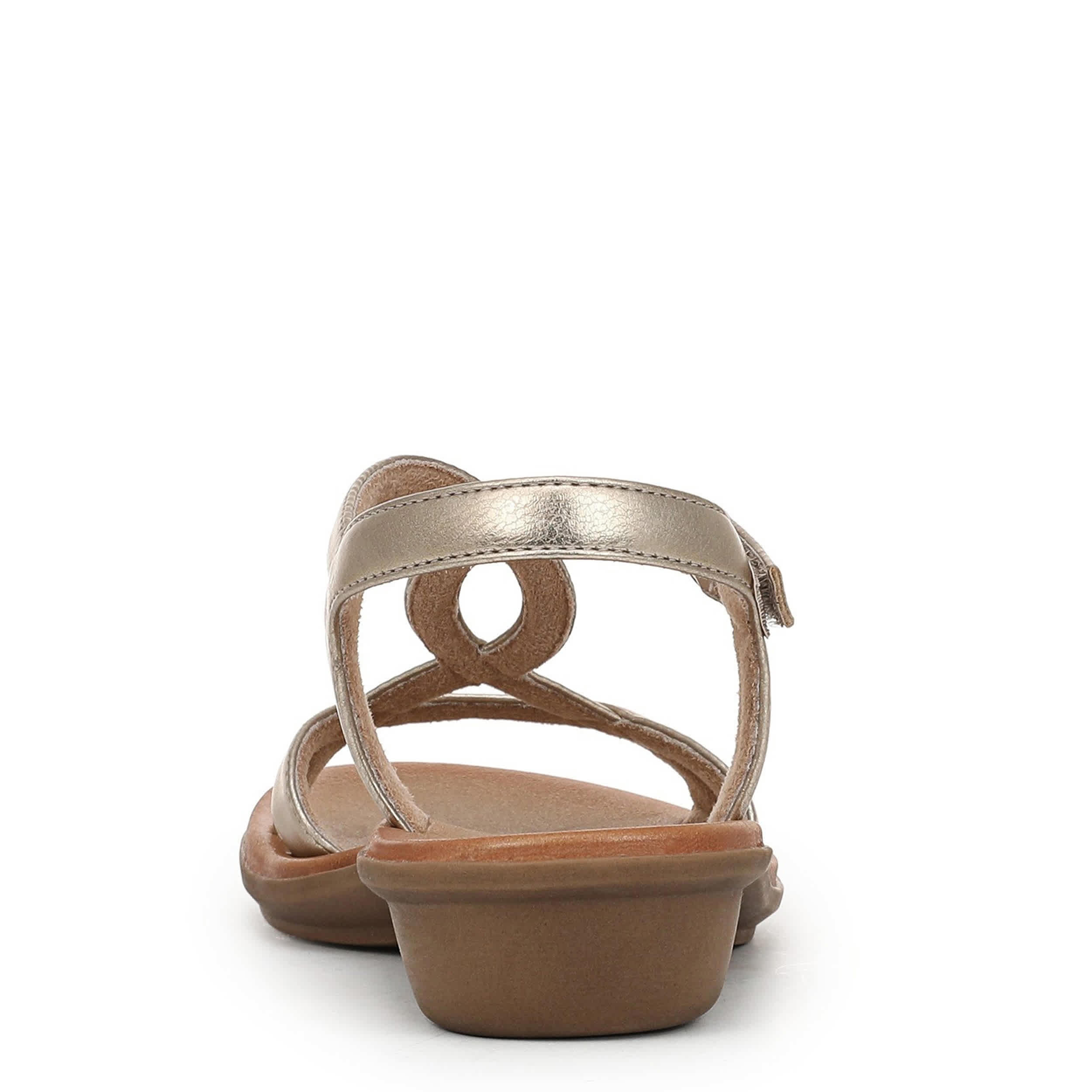 NATURAL SOUL BY NATURALIZER-WOMENS SOLO SANDALS-GOLD & MED NATURAL