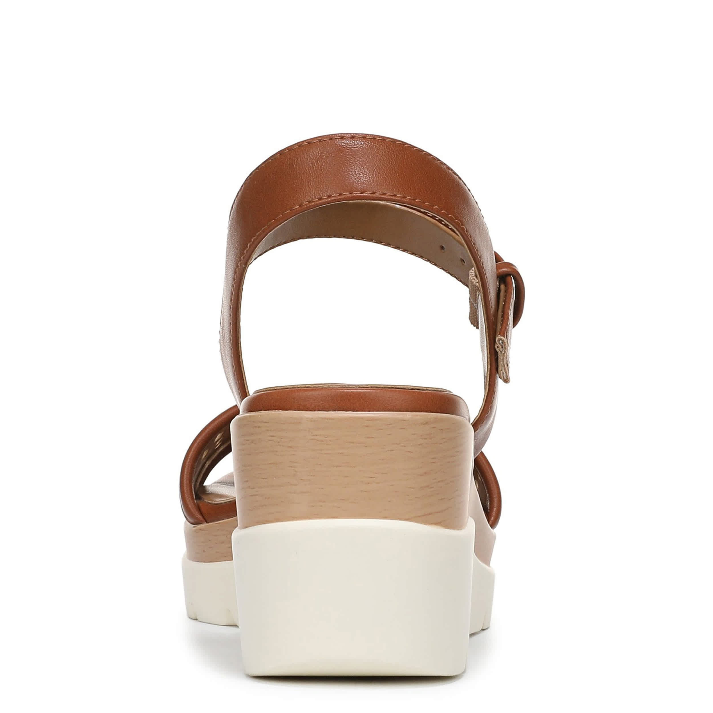 NATURAL SOUL BY NATURALIZER-WOMENS GRACIELA-PERF WEDGE SANDAL-CHESTNUT & 