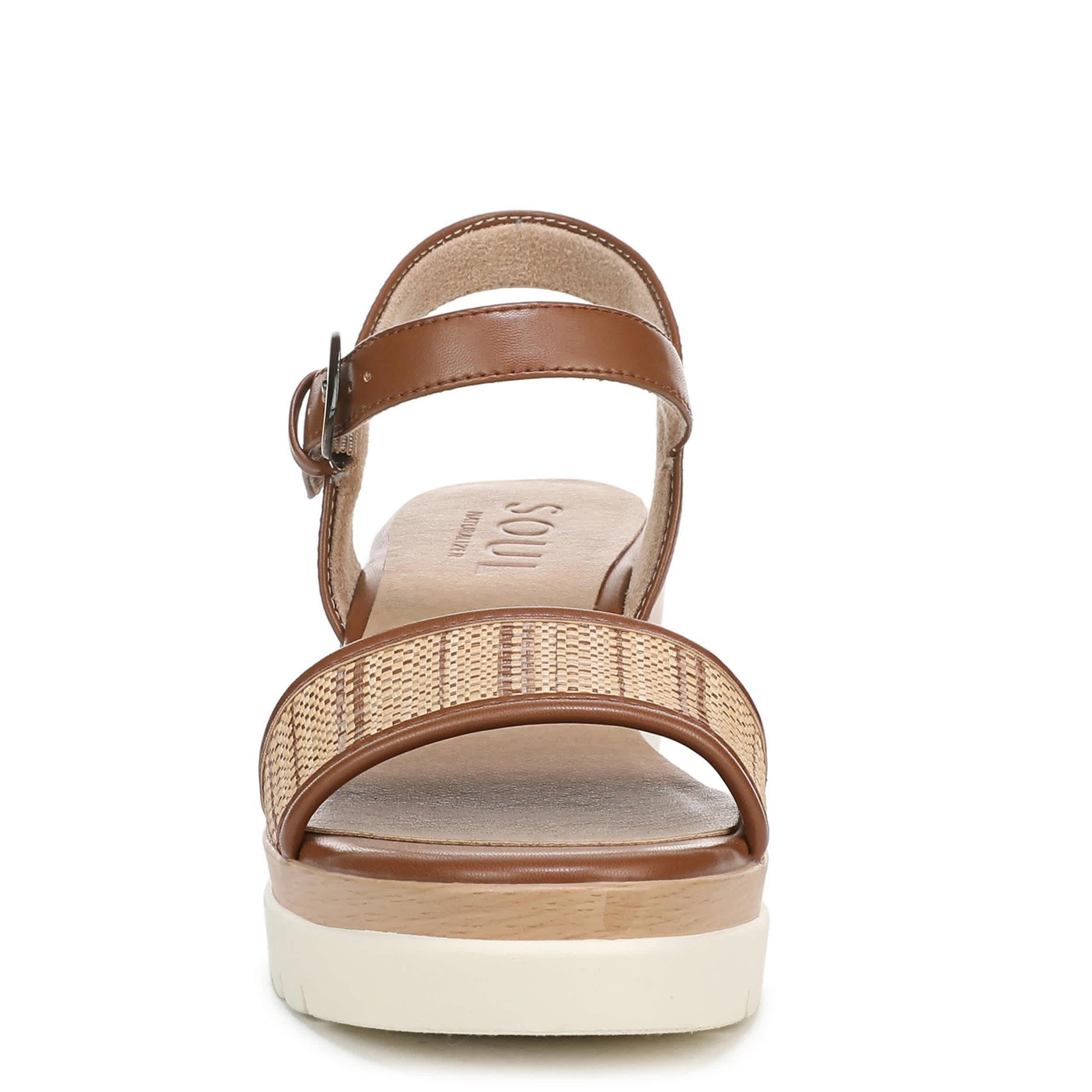 NATURAL SOUL BY NATURALIZER-WOMENS GRACIELA 2 WEDGE SANDAL-NATURAL & BROWN