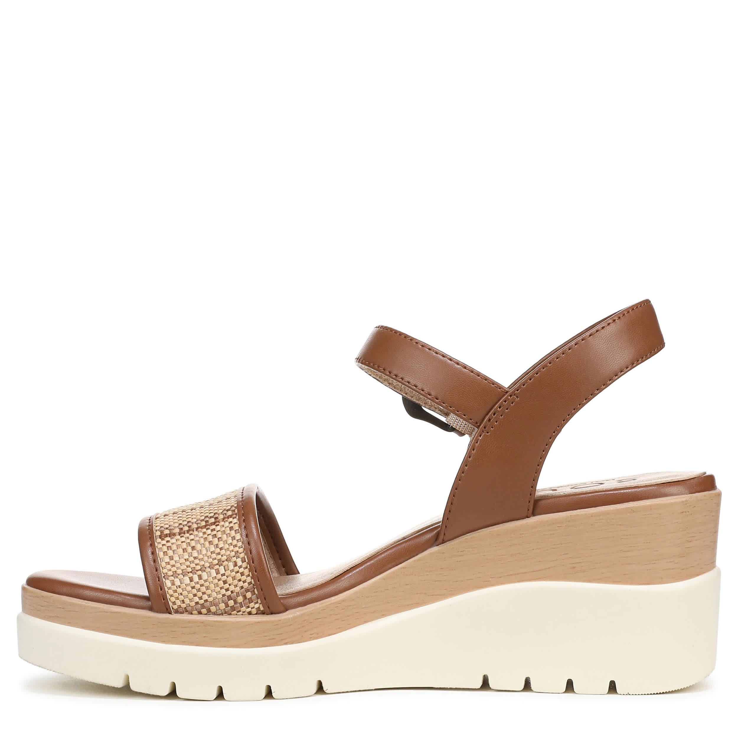 NATURAL SOUL BY NATURALIZER-WOMENS GRACIELA 2 WEDGE SANDAL-NATURAL & BROWN