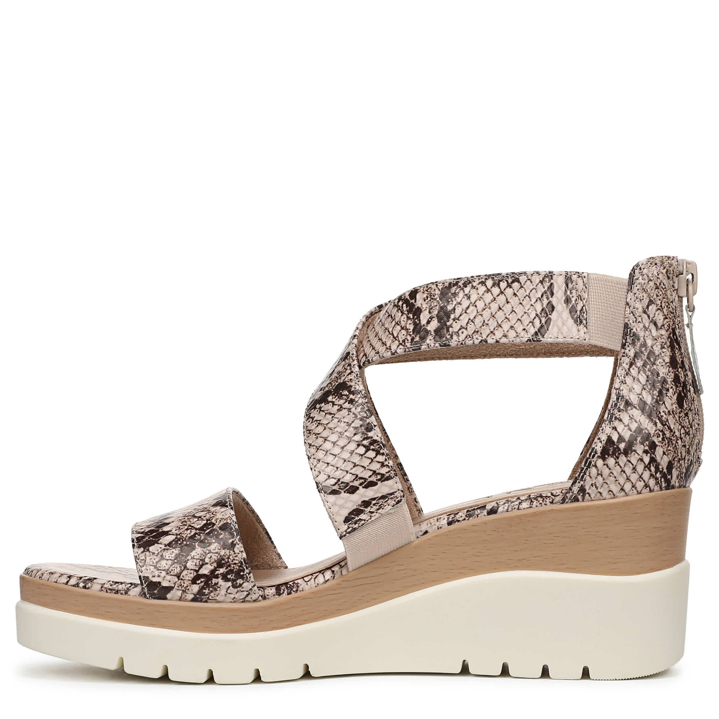 NATURAL SOUL BY NATURALIZER-WOMENS GOODTIMES WEDGE SANDAL-BEIGE & SNAKE