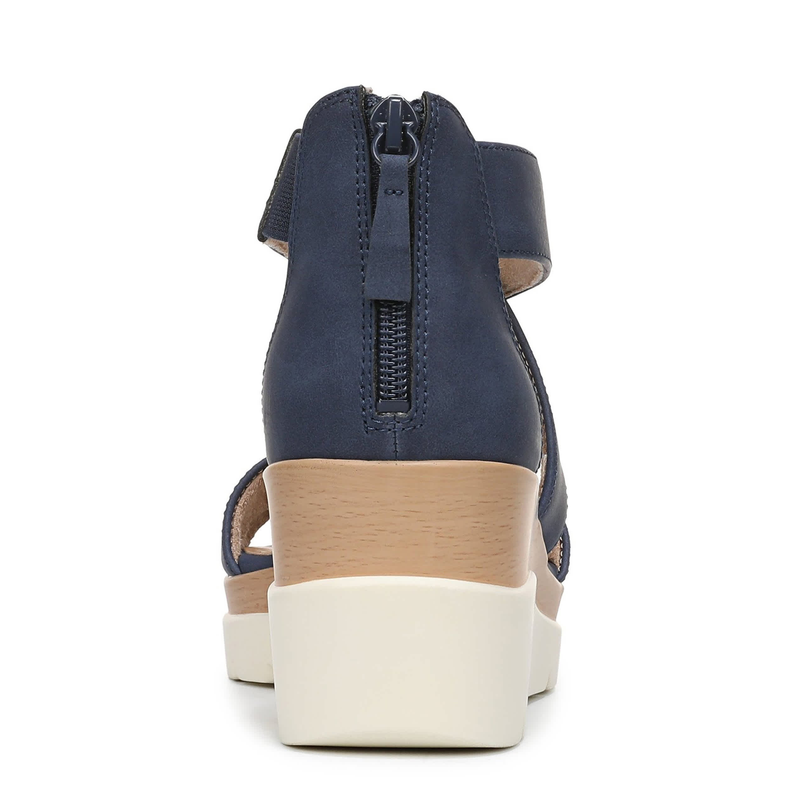 NATURAL SOUL BY NATURALIZER-WOMENS GOODTIMES WEDGE SANDAL-DARK BLUE & 
