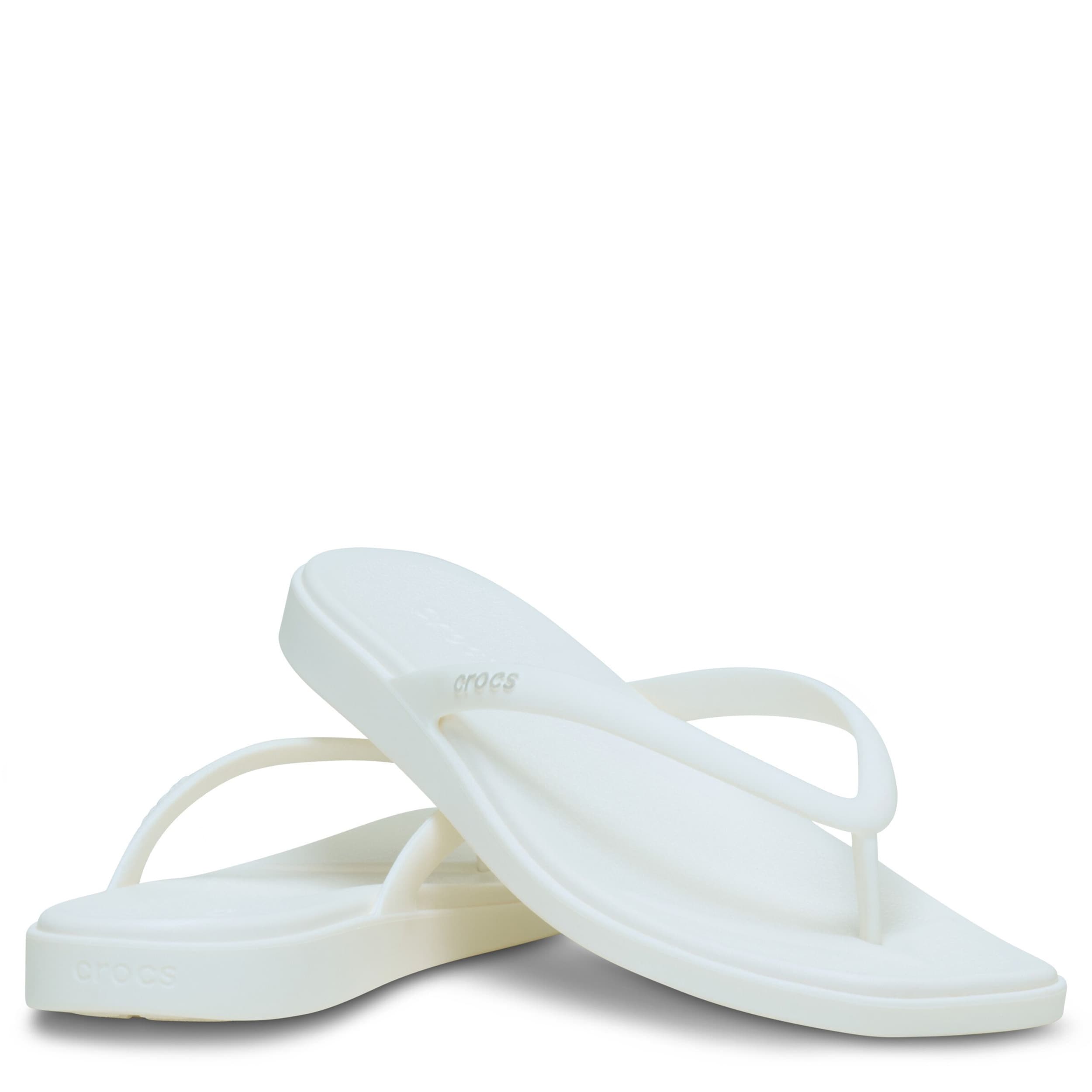 CROCS-WOMENS MIAMI FLIP SANDAL-OFF WHITE & 