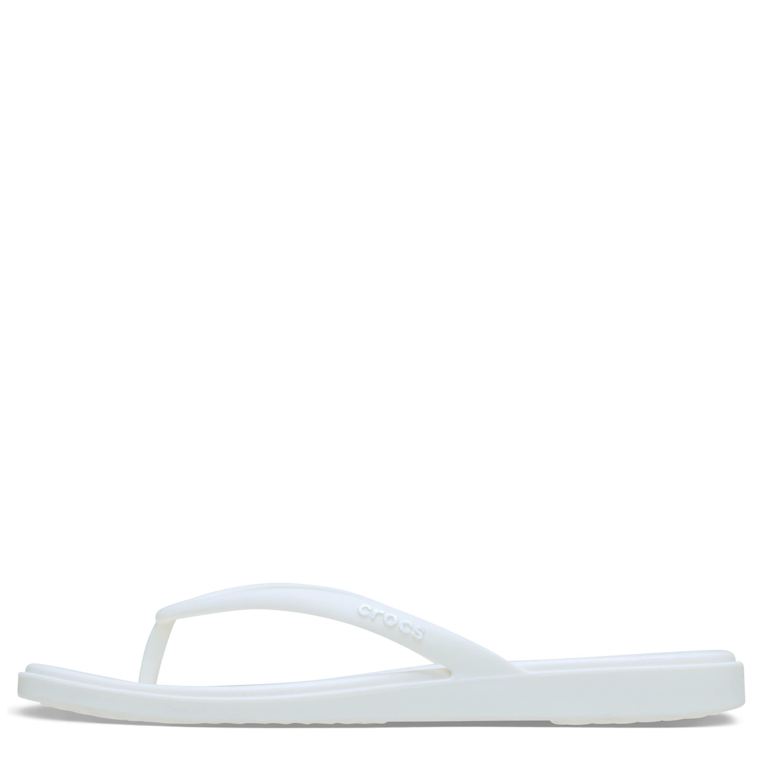 CROCS-WOMENS MIAMI FLIP SANDAL-OFF WHITE & 