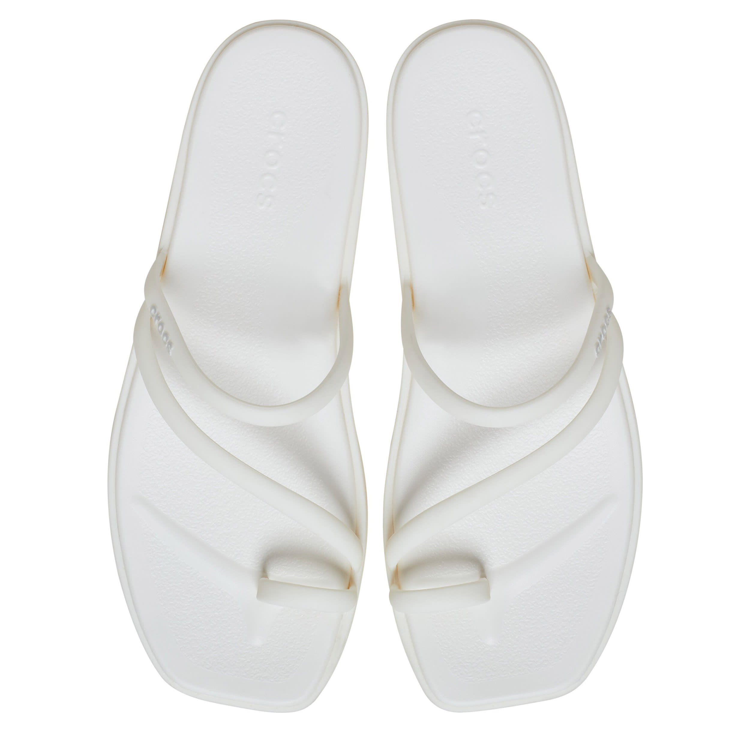 CROCS-WOMENS MIAMI TOE LOOP-OFF WHITE & 