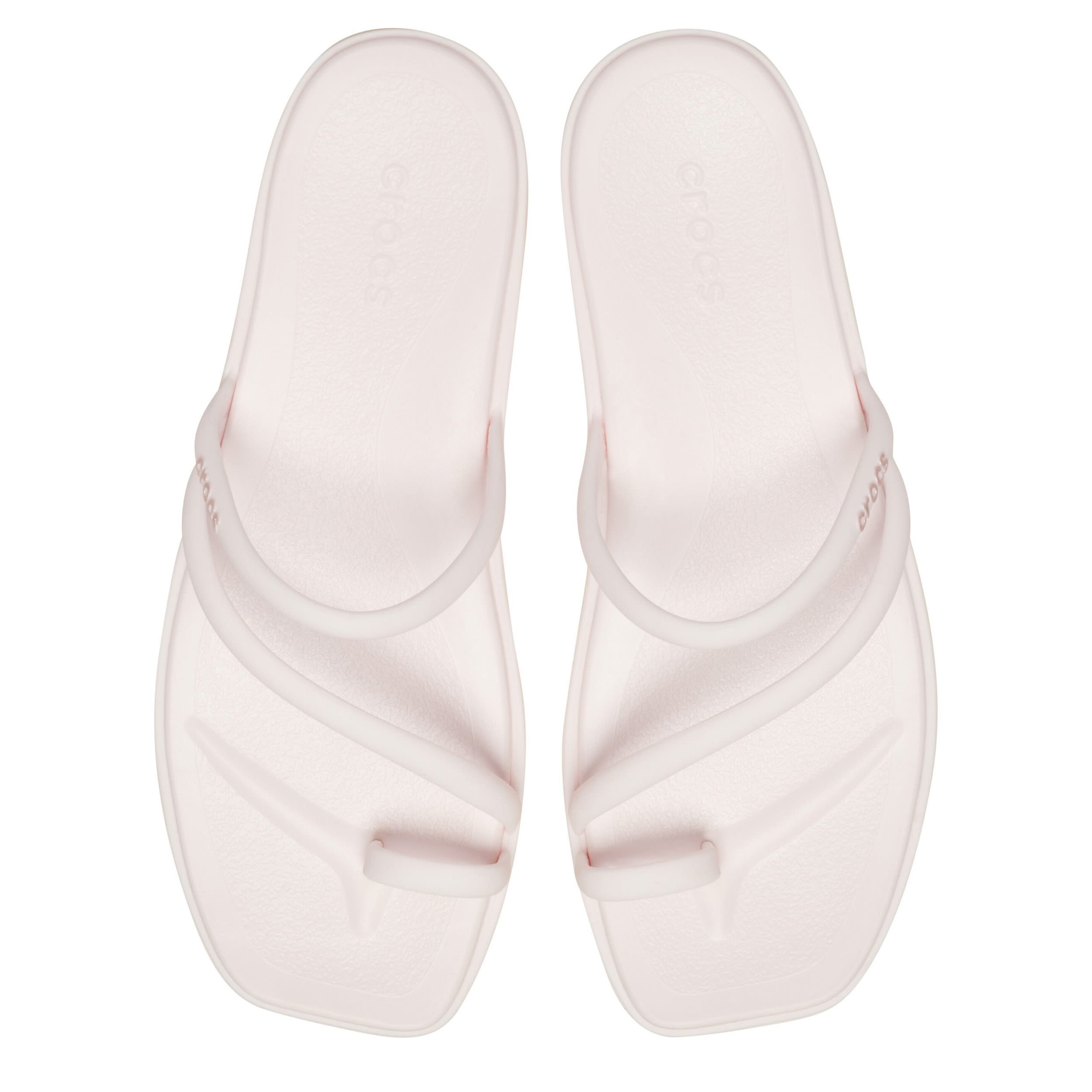 CROCS-WOMENS MIAMI TOE LOOP-PALE PINK & 