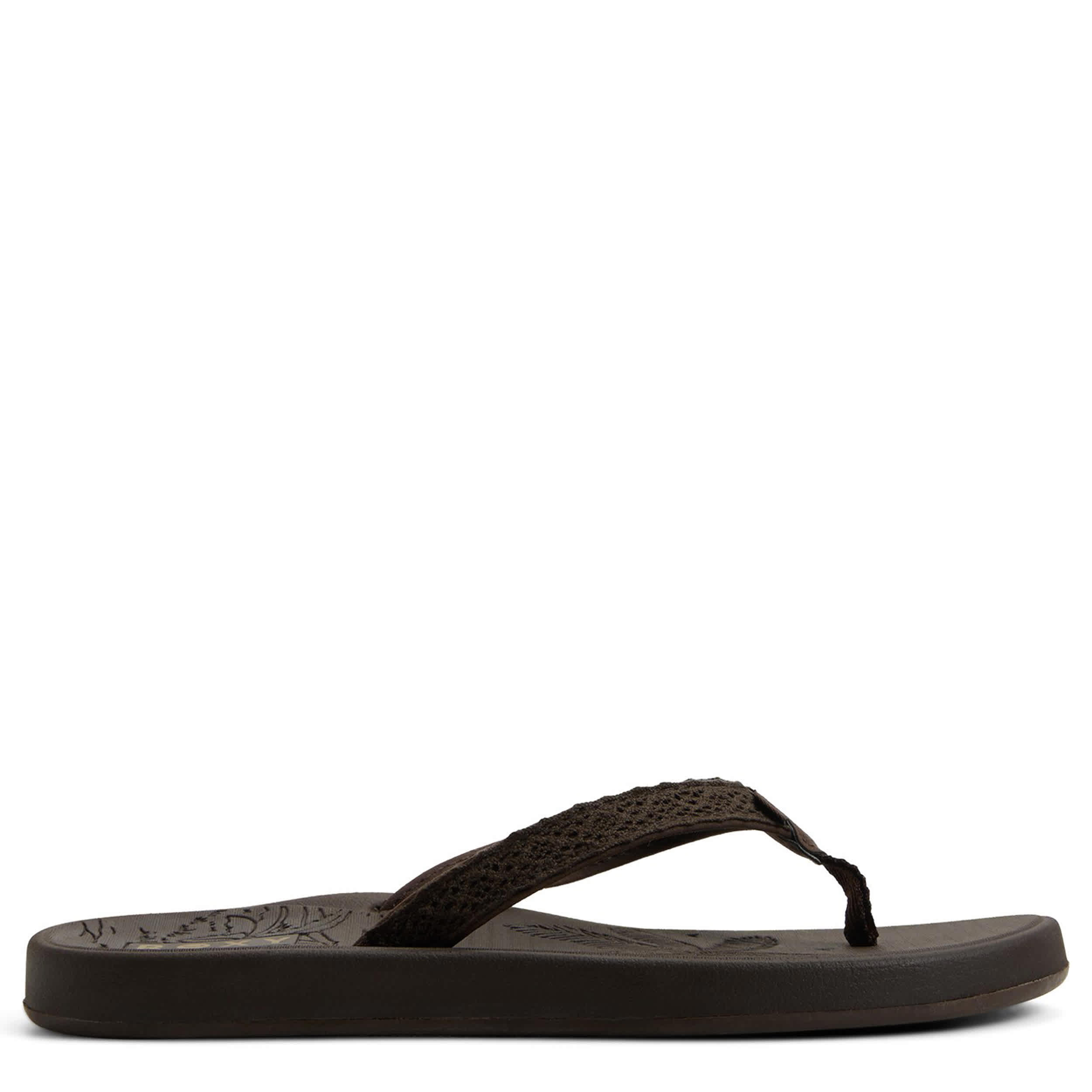 ROXY-WOMENS GIANNA II FLIP FLOP SANDAL-DARK BROWN & 