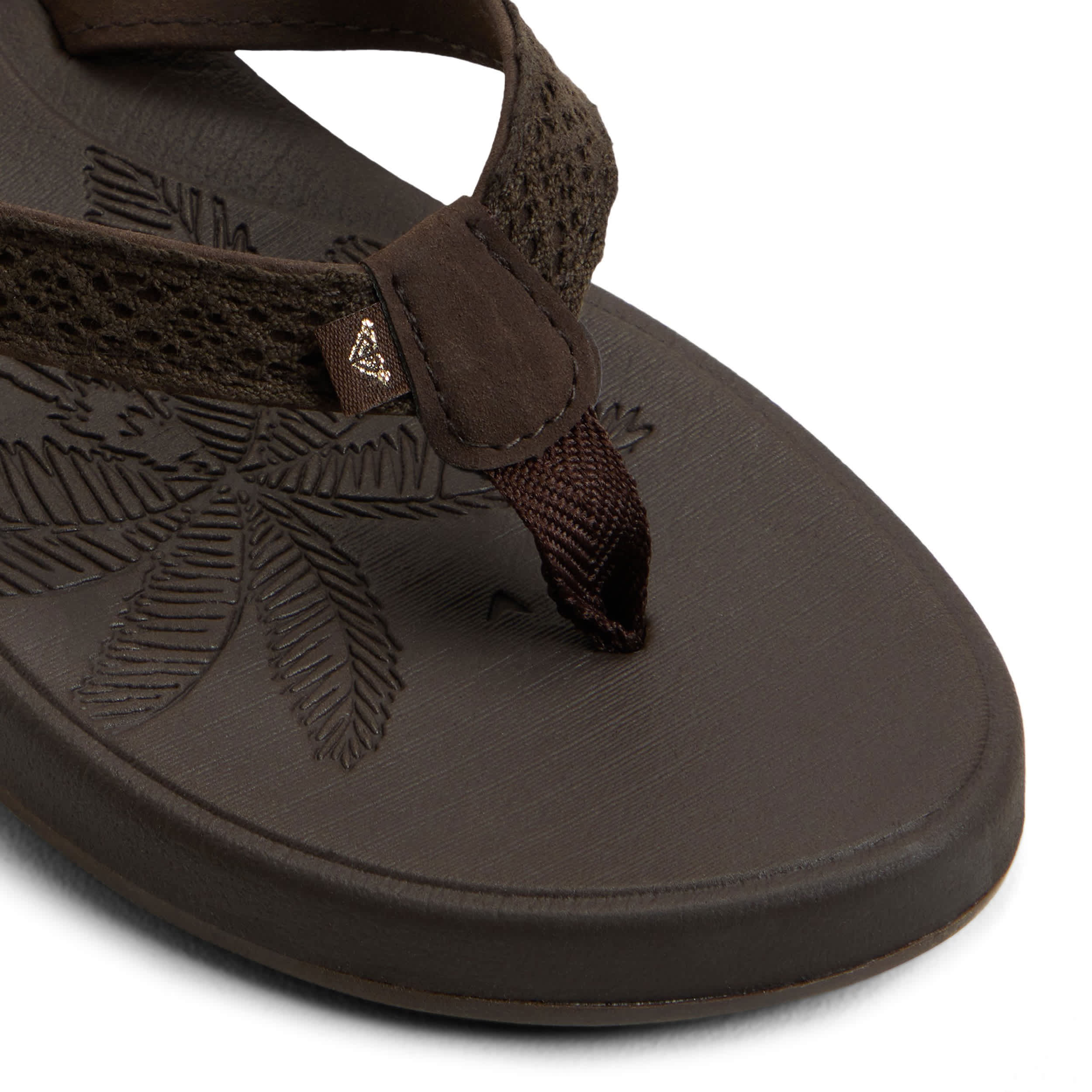 ROXY-WOMENS GIANNA II FLIP FLOP SANDAL-DARK BROWN & 